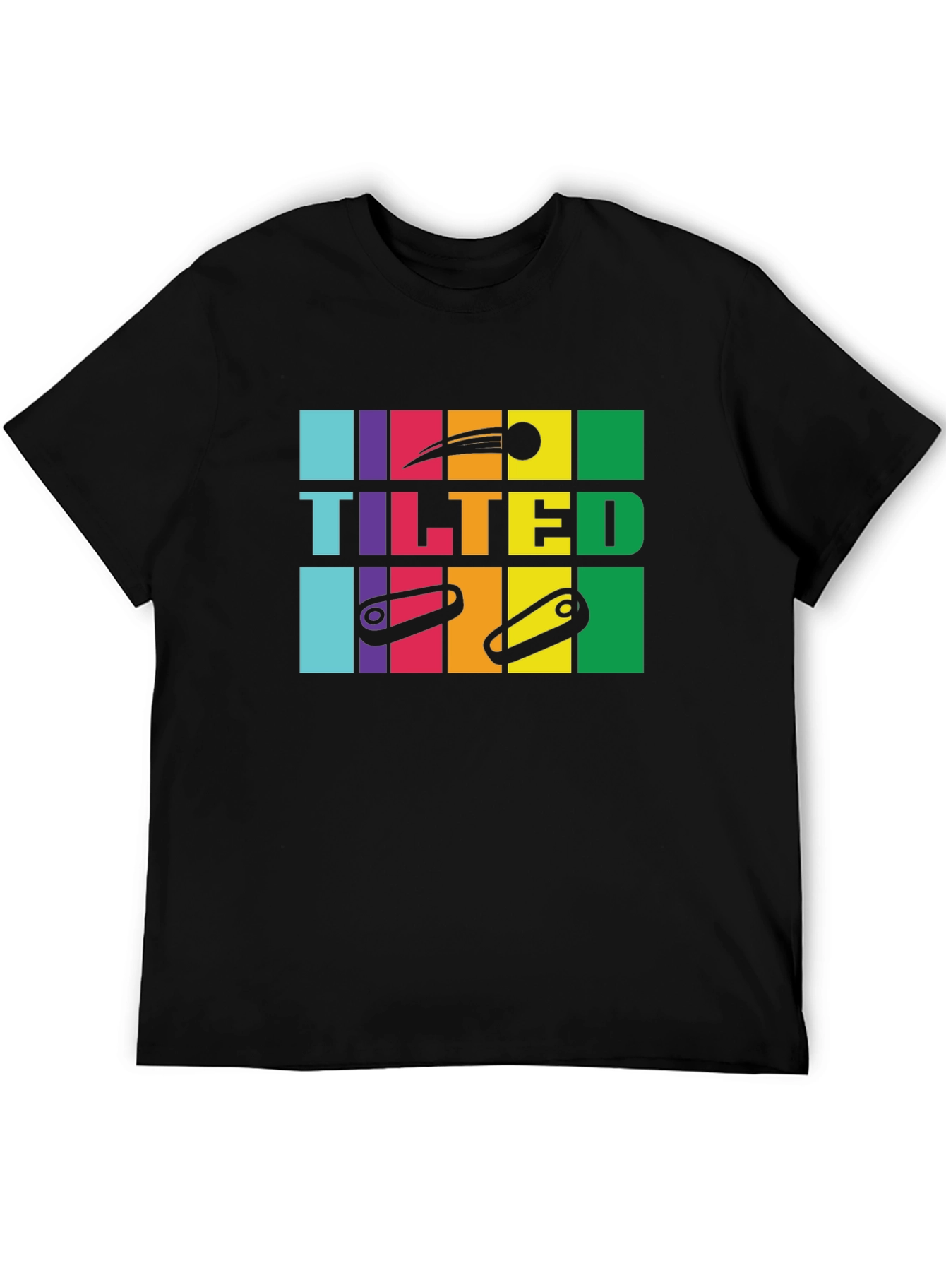 Tilted Pinball Black T-Shirt