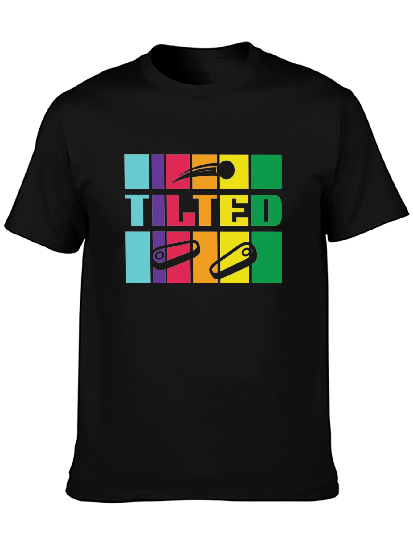 Tilted Pinball Black T-Shirt