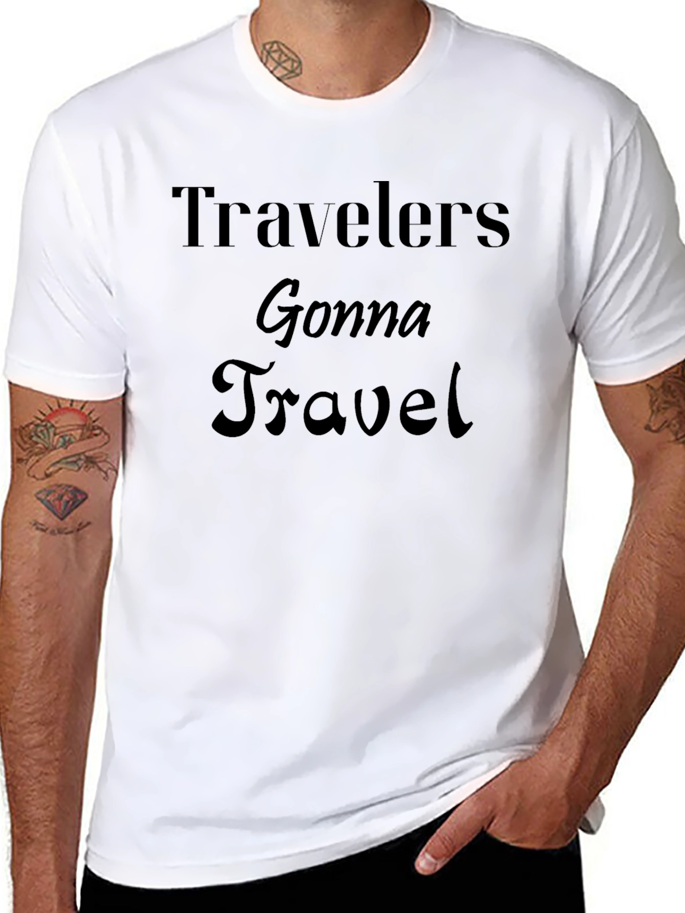Travelers Gonna Travel Black Graphic T-Shirt
