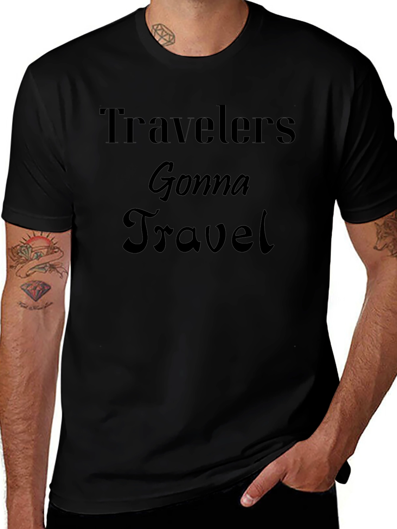 Travelers Gonna Travel Black Graphic T-Shirt
