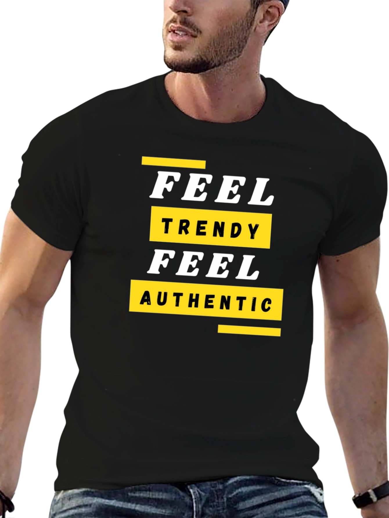 Trendy Feel Authentic Graphic Tee - Black