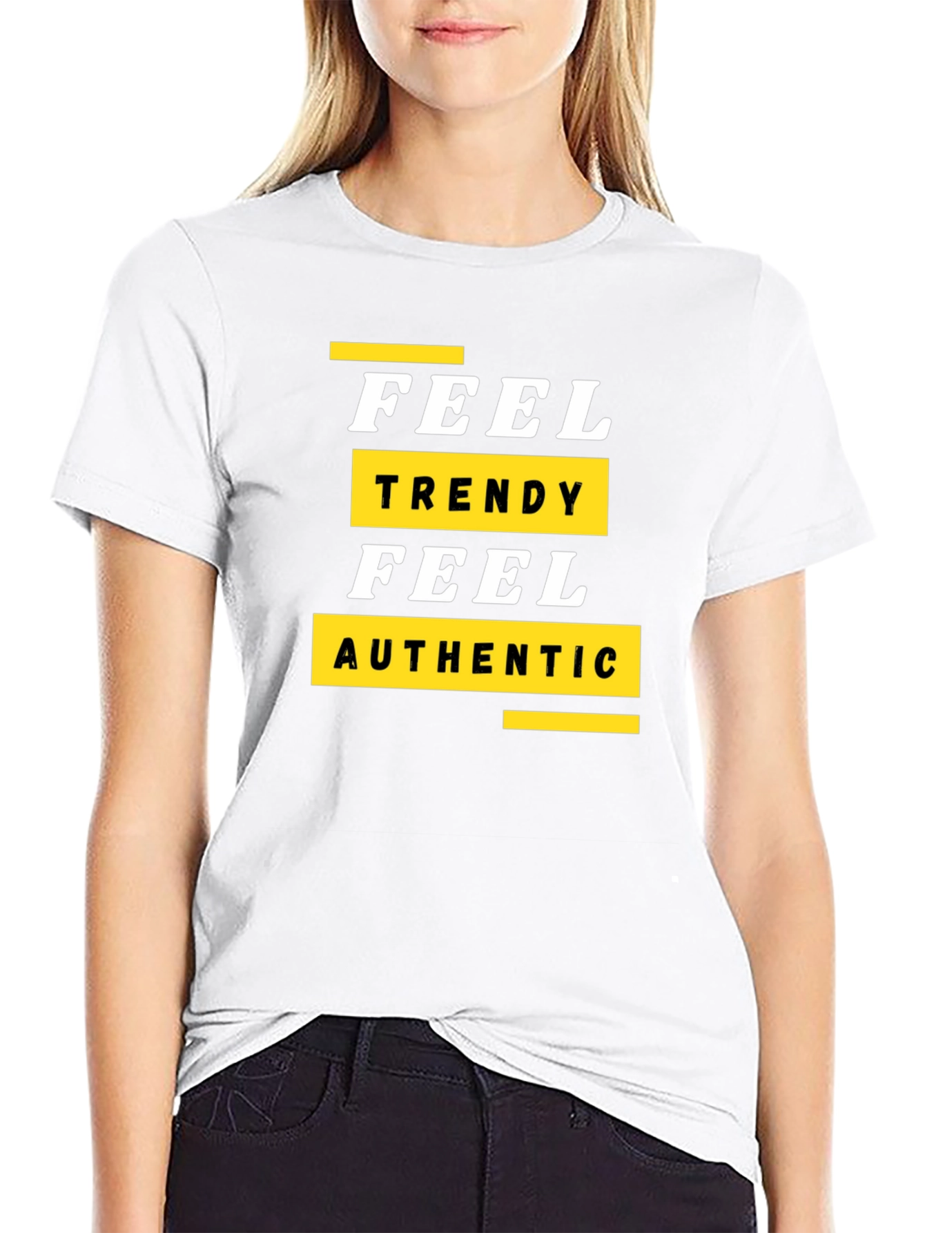 Trendy Feel Authentic Graphic Tee - Black