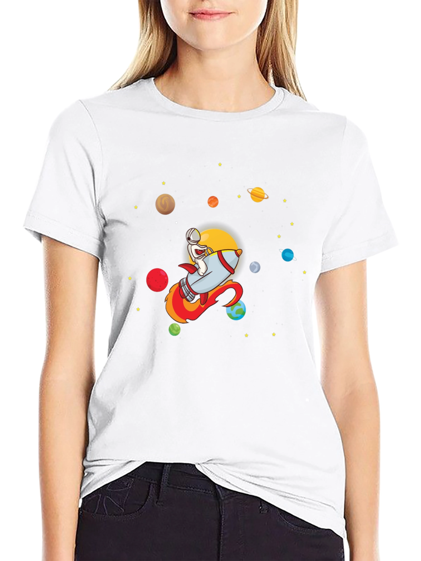 Astronaut Rocket T-Shirt - Galaxy Graphic Tee