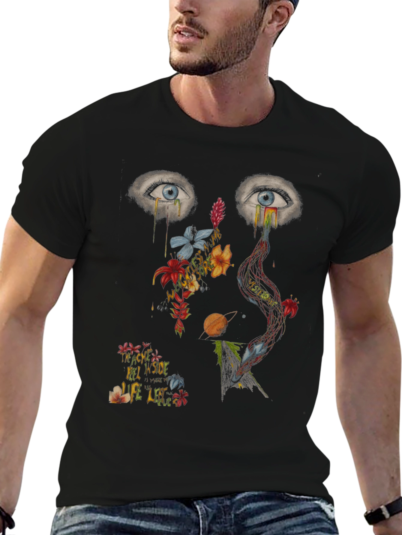 Artistic Graphic Print Mens T-Shirt
