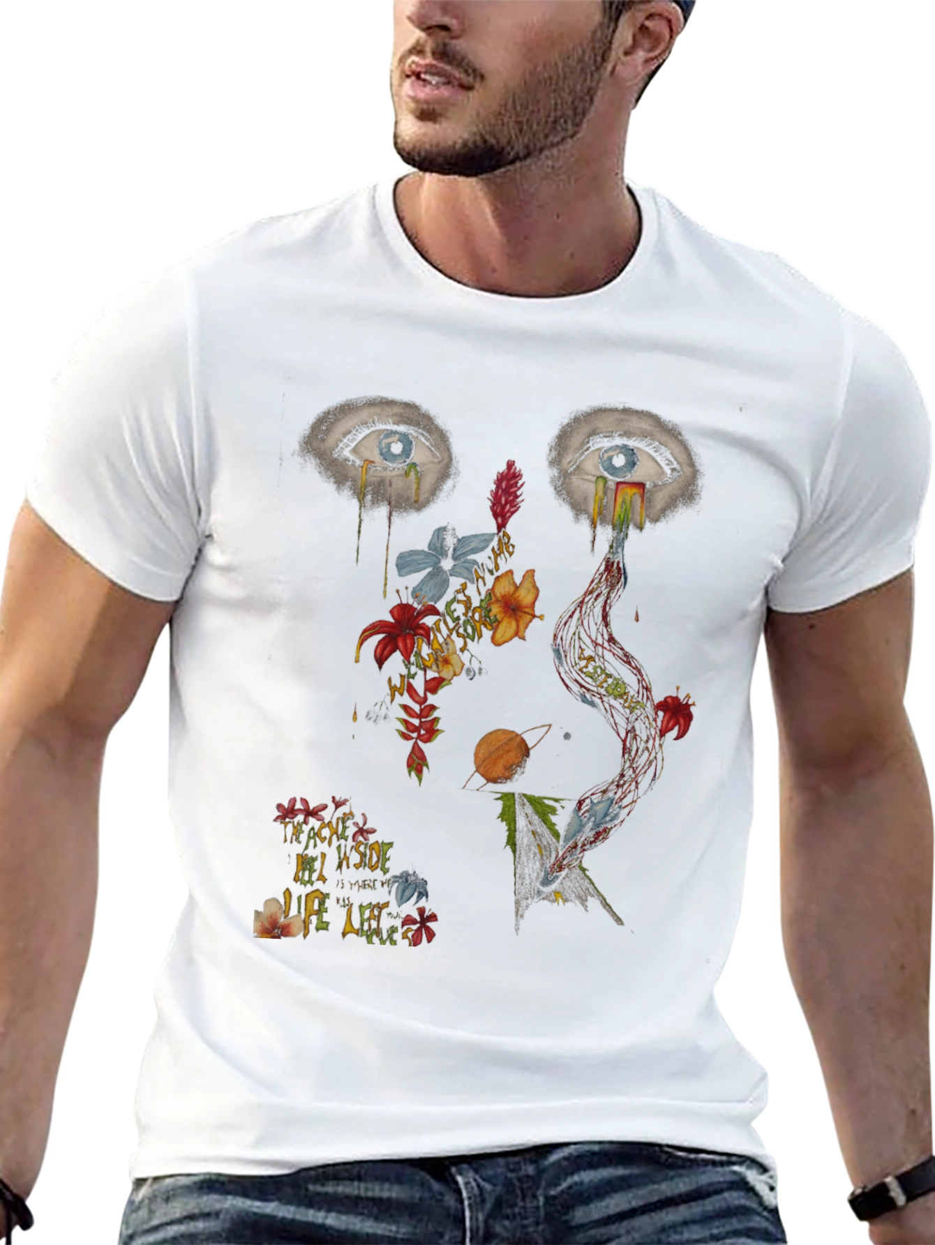 Artistic Graphic Print Mens T-Shirt