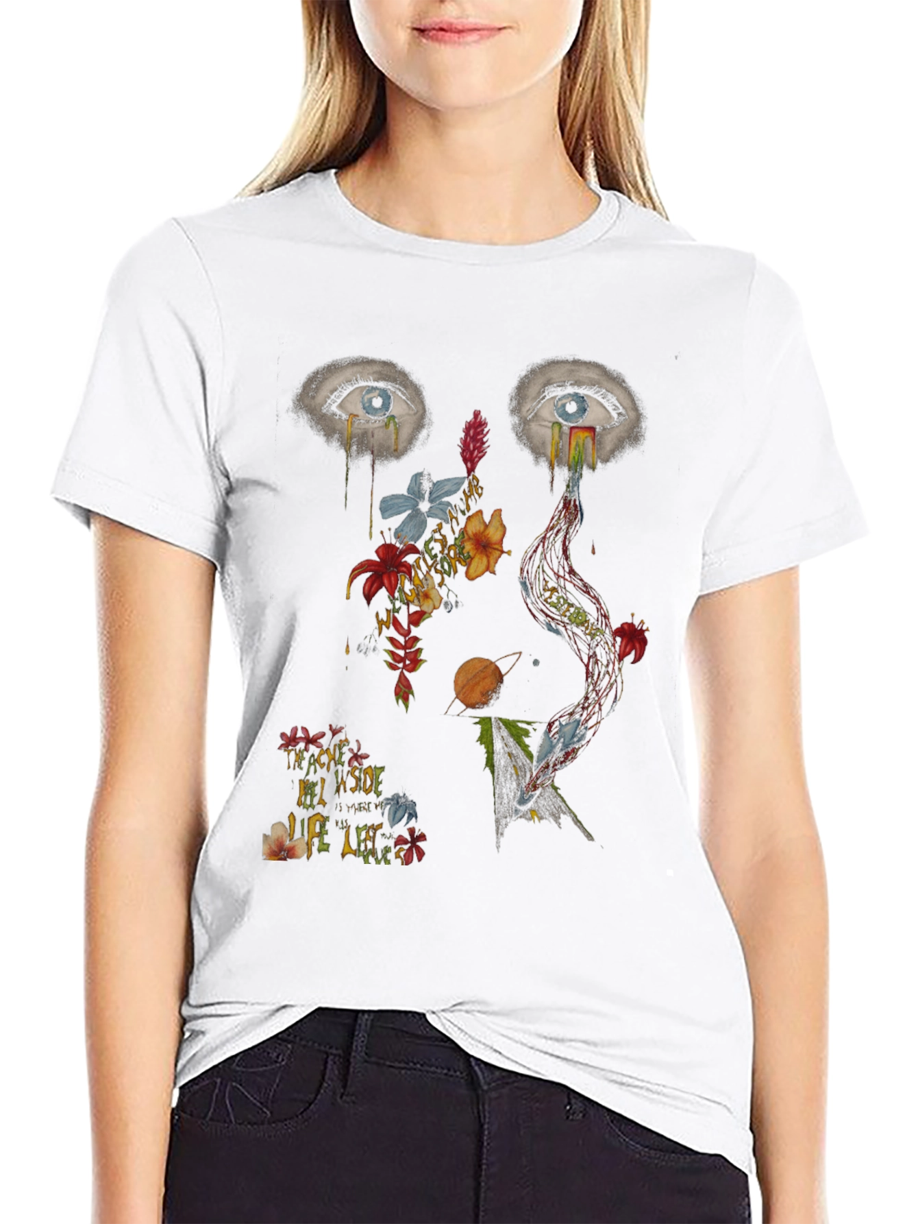 Artistic Graphic Print Mens T-Shirt