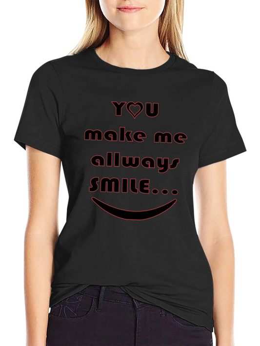 You Make Me Smile Black Graphic Tee Shirt