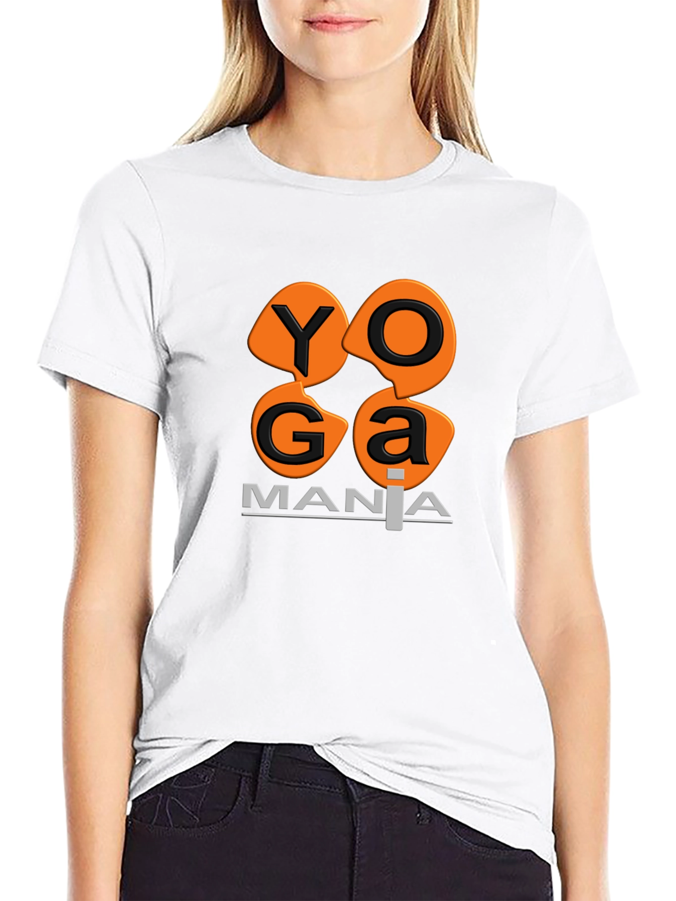 Yoga Mania T-Shirt - Black Cotton Tee