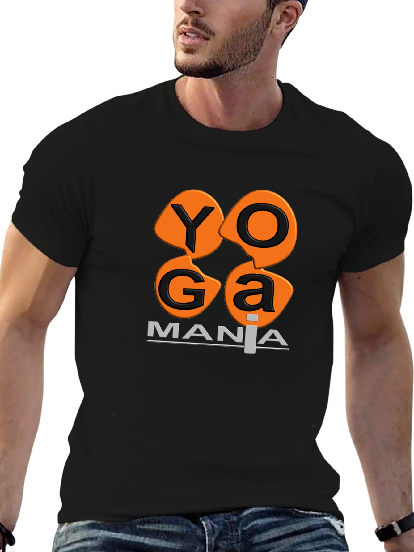 Yoga Mania T-Shirt - Black Cotton Tee