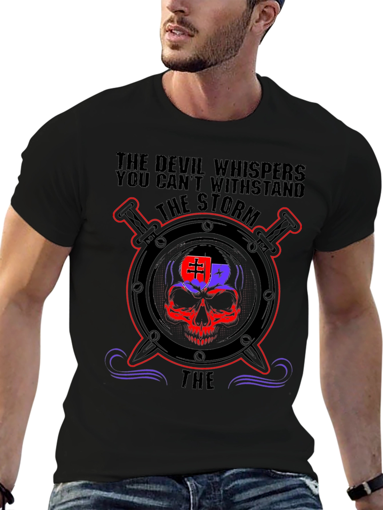 Devil Whispers Skull Storm T-Shirt