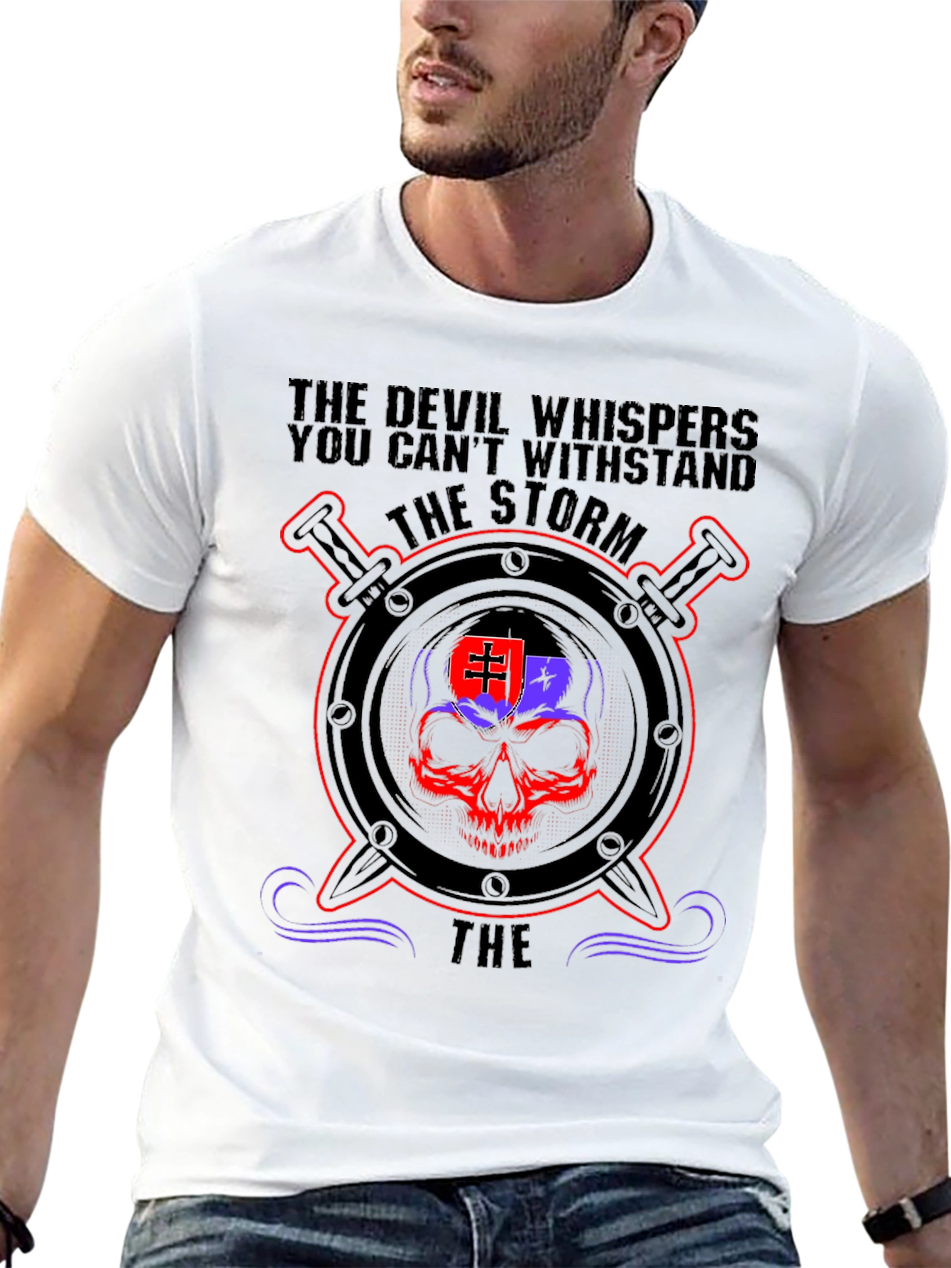Devil Whispers Skull Storm T-Shirt