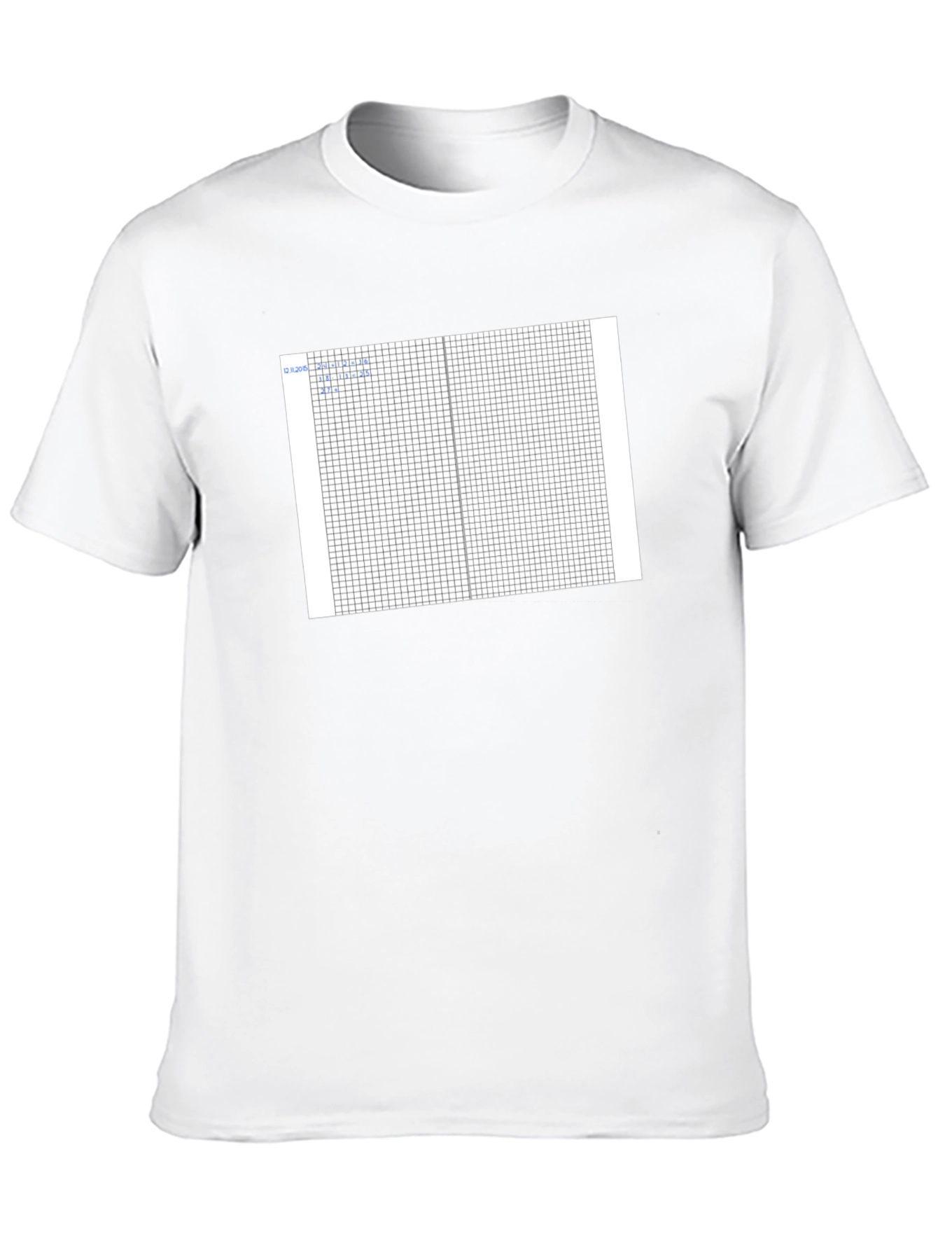 Grid Design Black Cotton T-Shirt