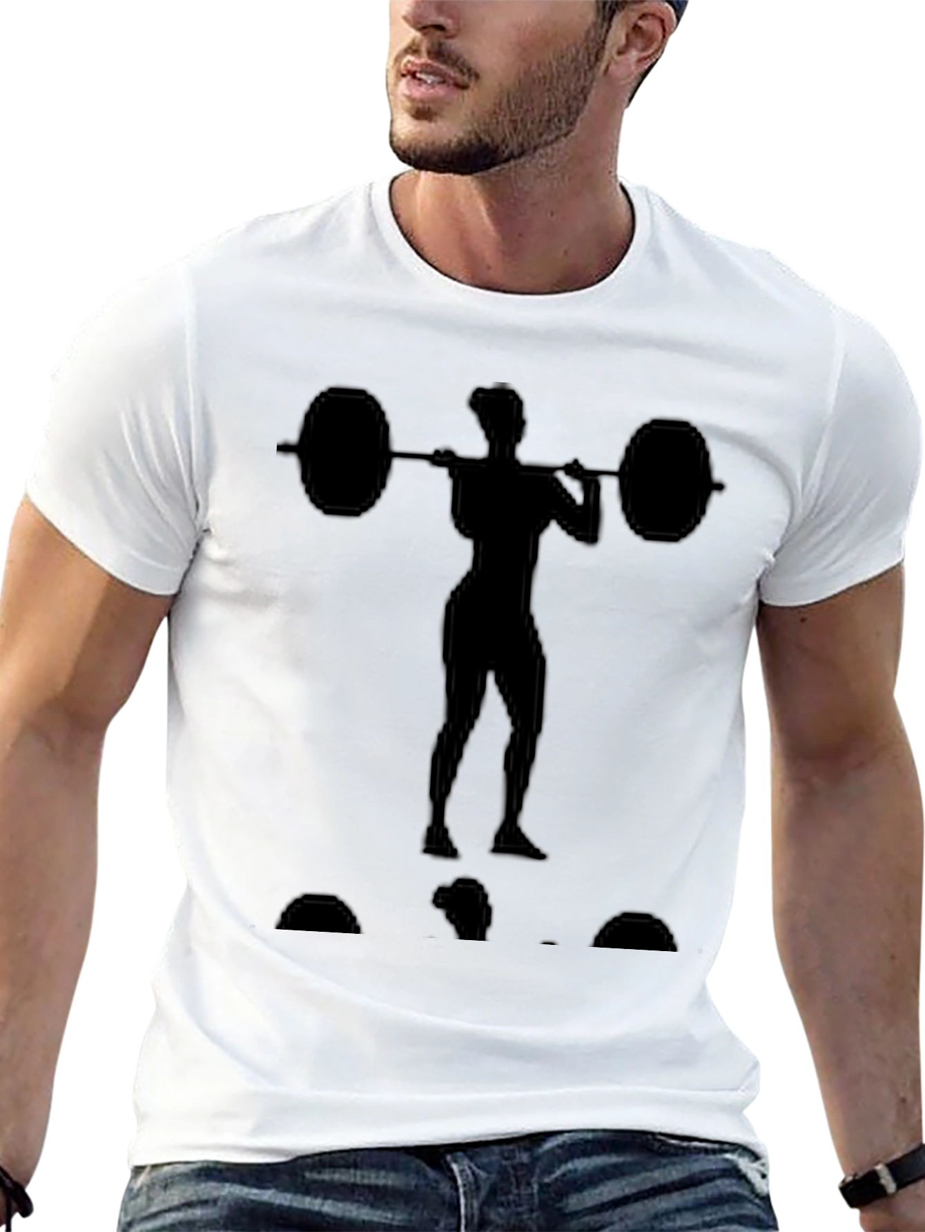 Weightlifting Silhouette Black T-Shirt