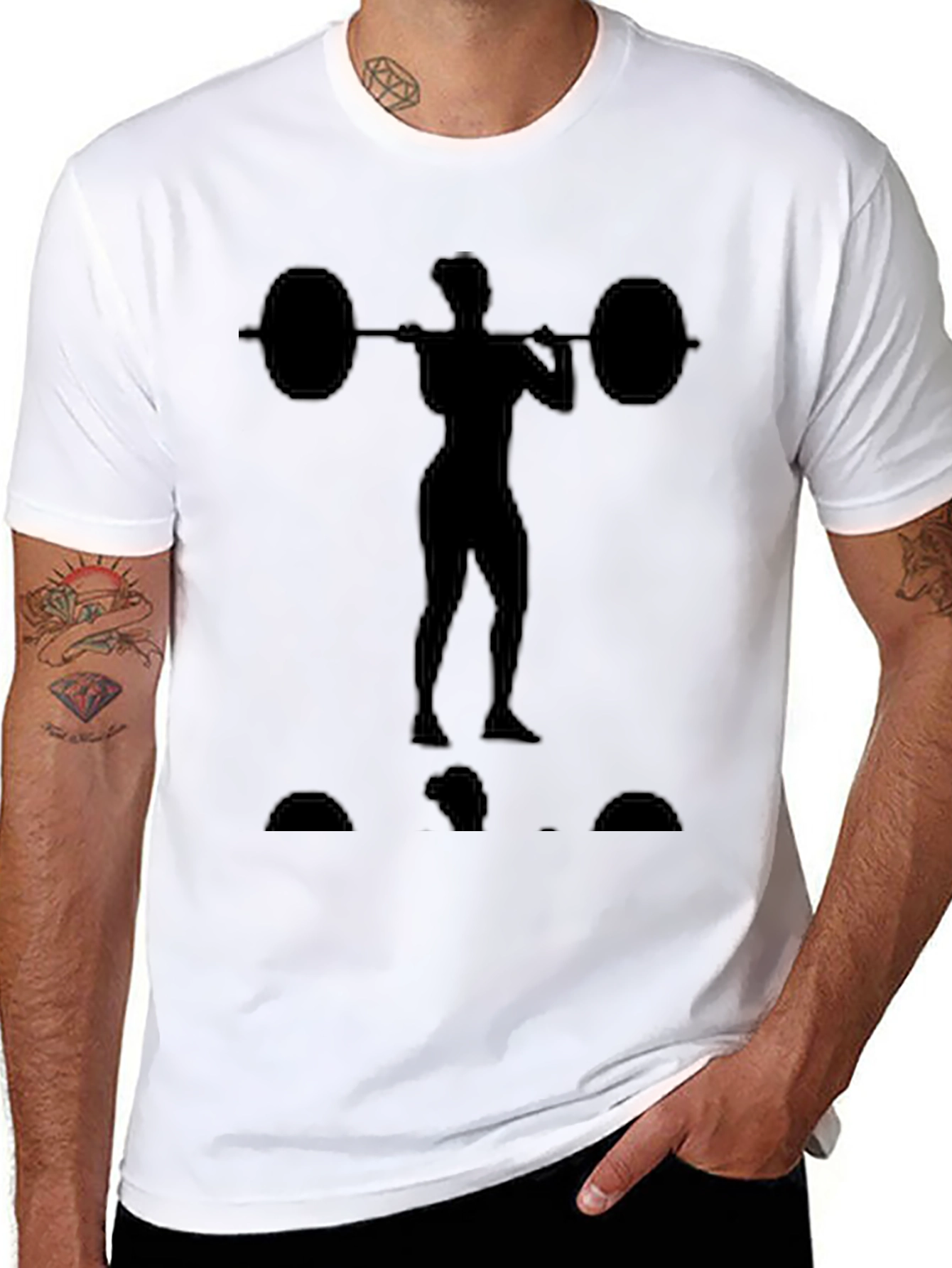 Weightlifting Silhouette Black T-Shirt