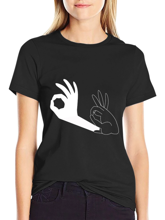 Okay Hand Gesture Graphic Print T-Shirt