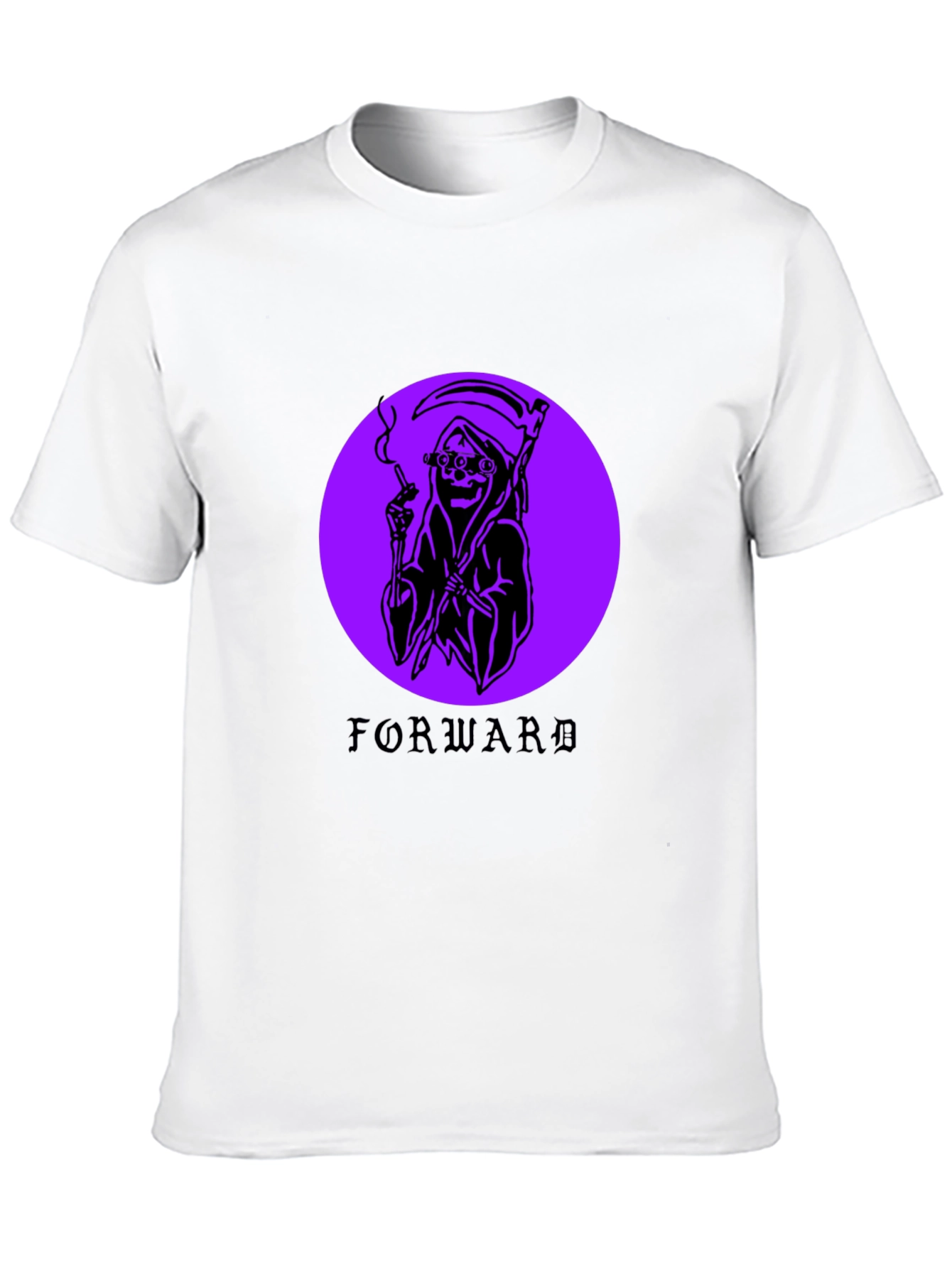 Grim Reaper Forward Graphic Black T-Shirt