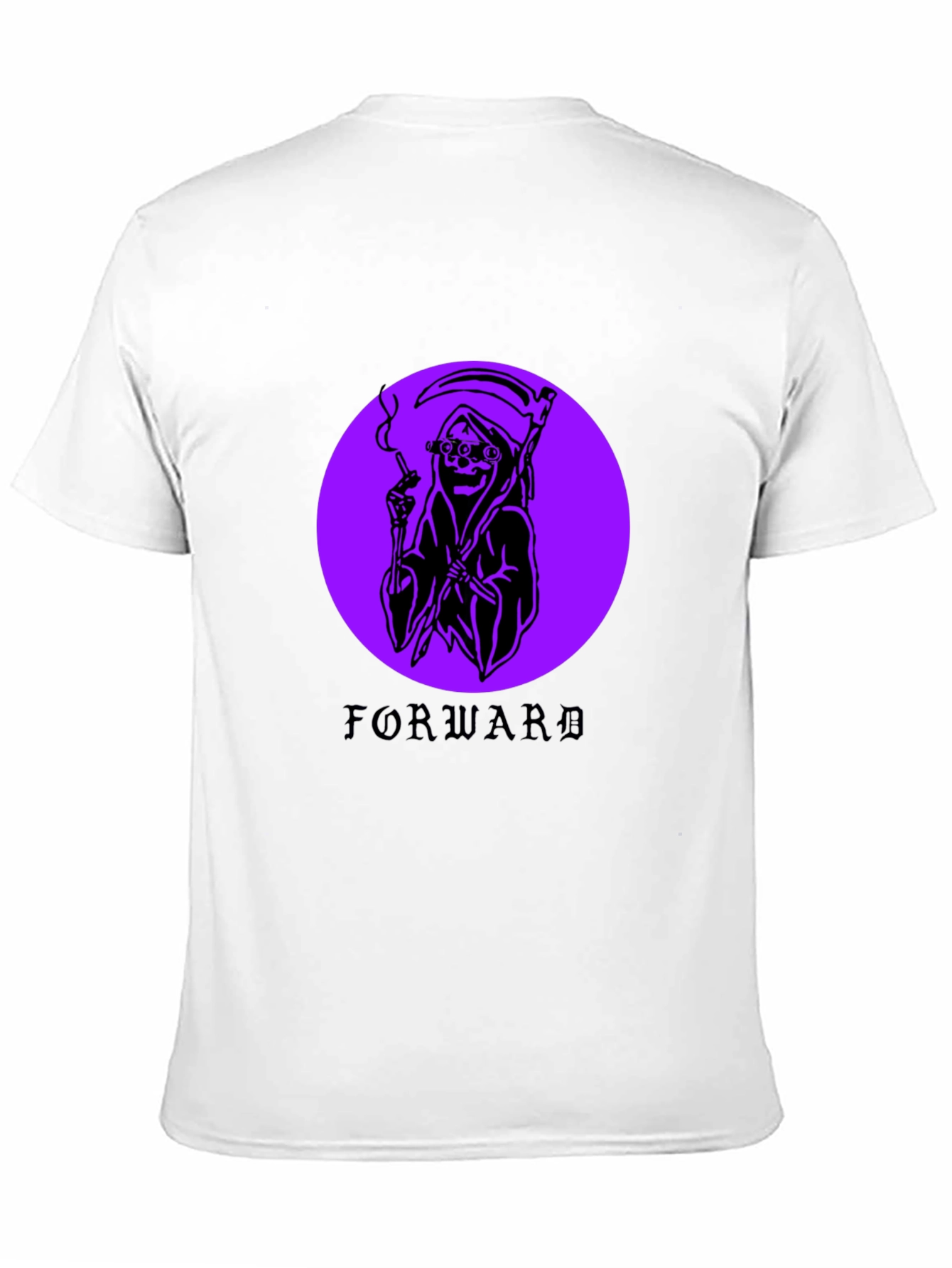 Grim Reaper Forward Graphic Black T-Shirt