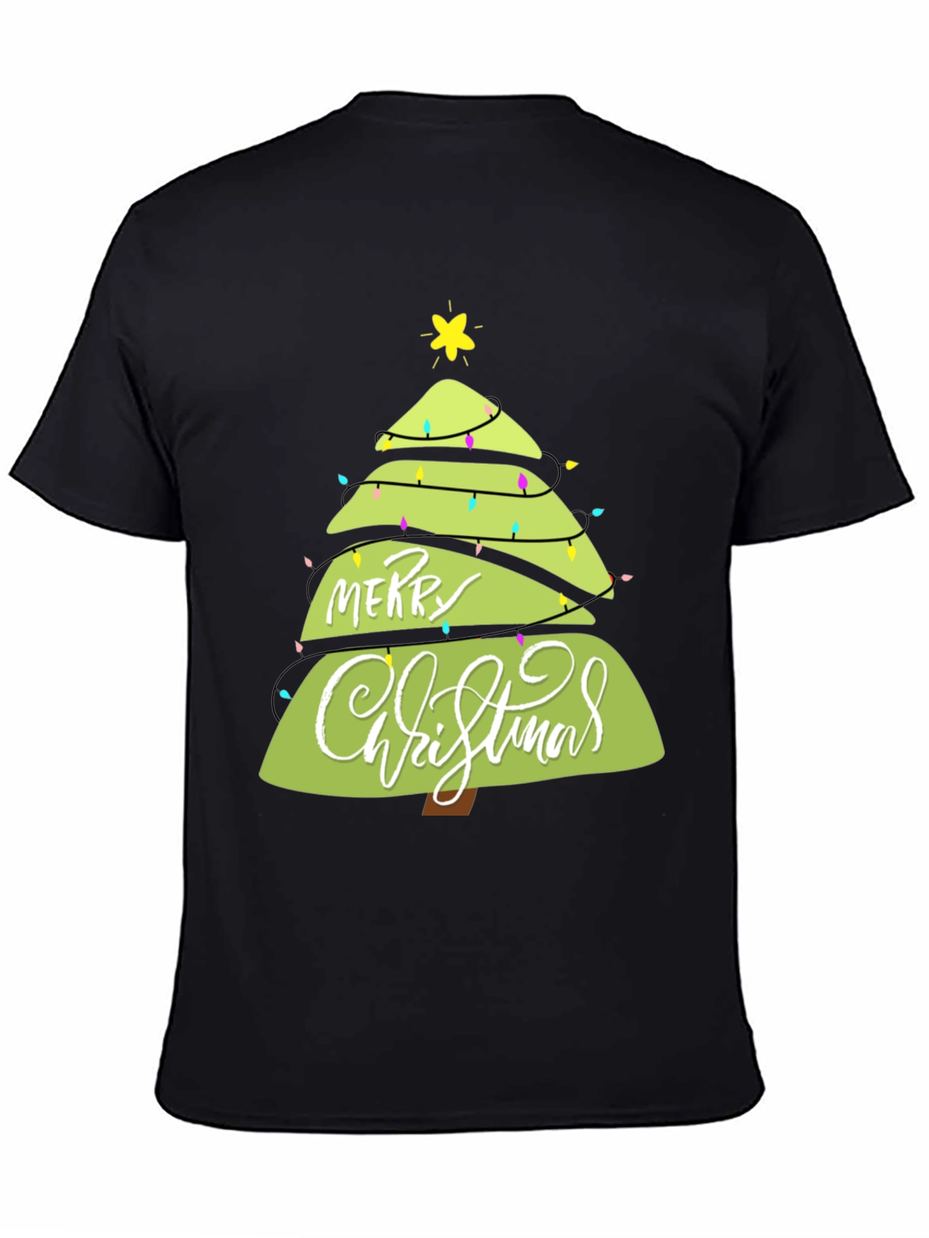 Merry Christmas Tree Graphic T-Shirt