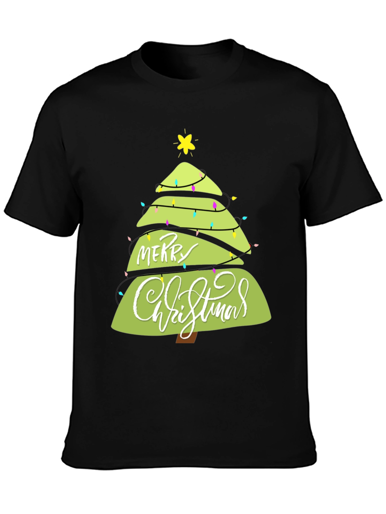 Merry Christmas Tree Graphic T-Shirt