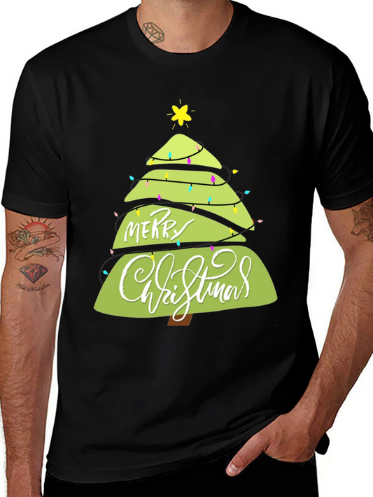 Merry Christmas Tree Graphic T-Shirt
