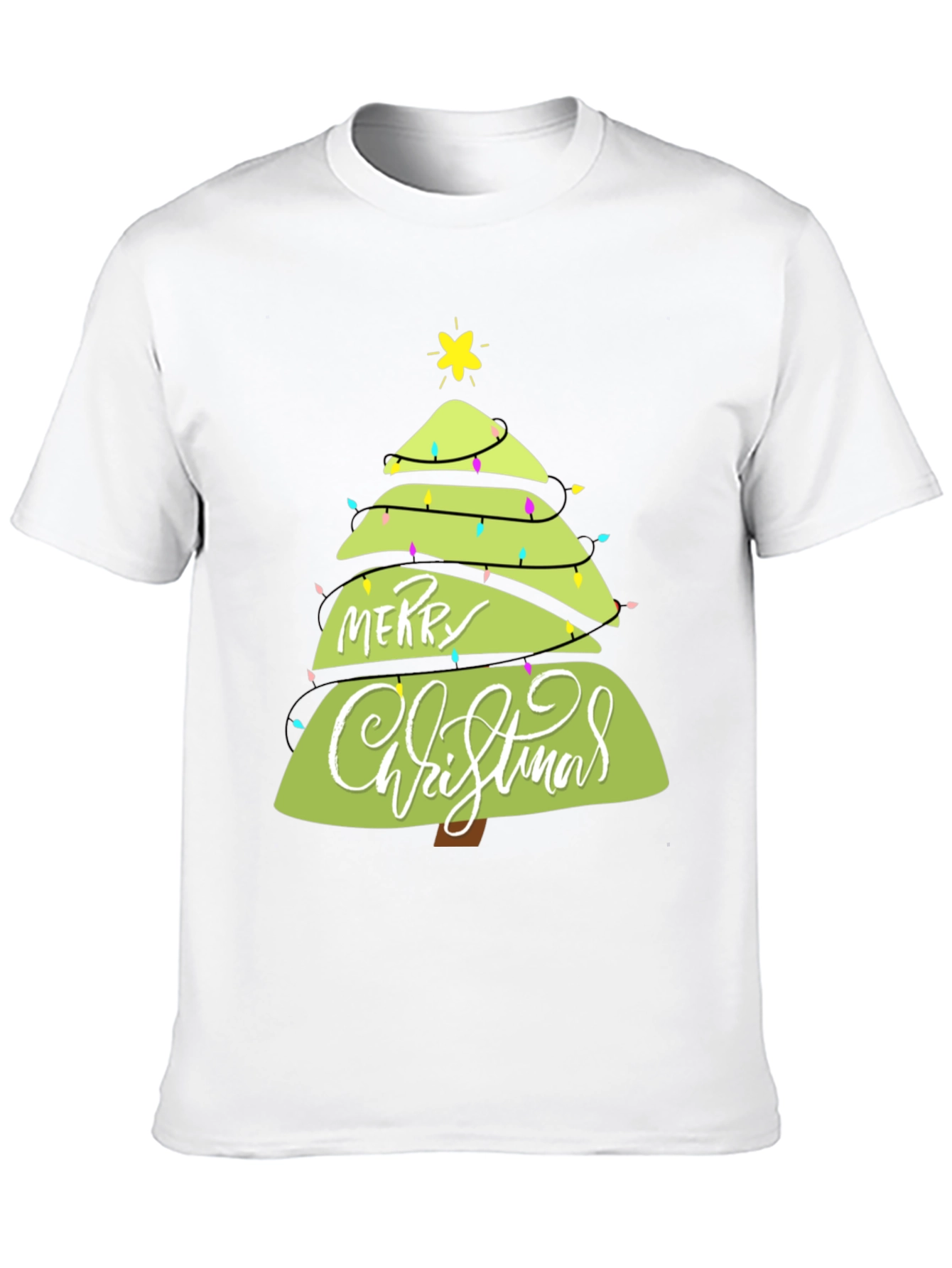 Merry Christmas Tree Graphic T-Shirt