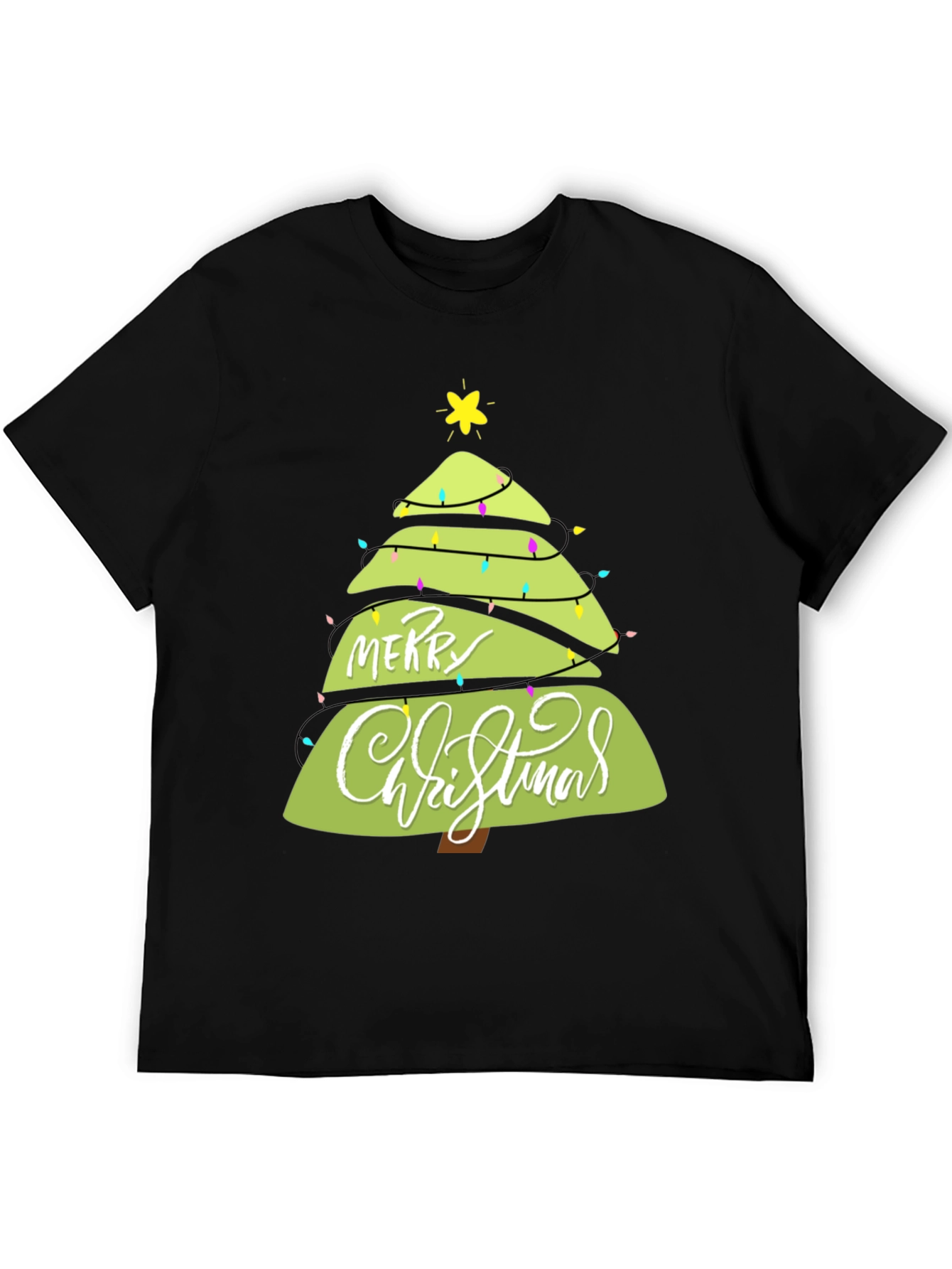 Merry Christmas Tree Graphic T-Shirt