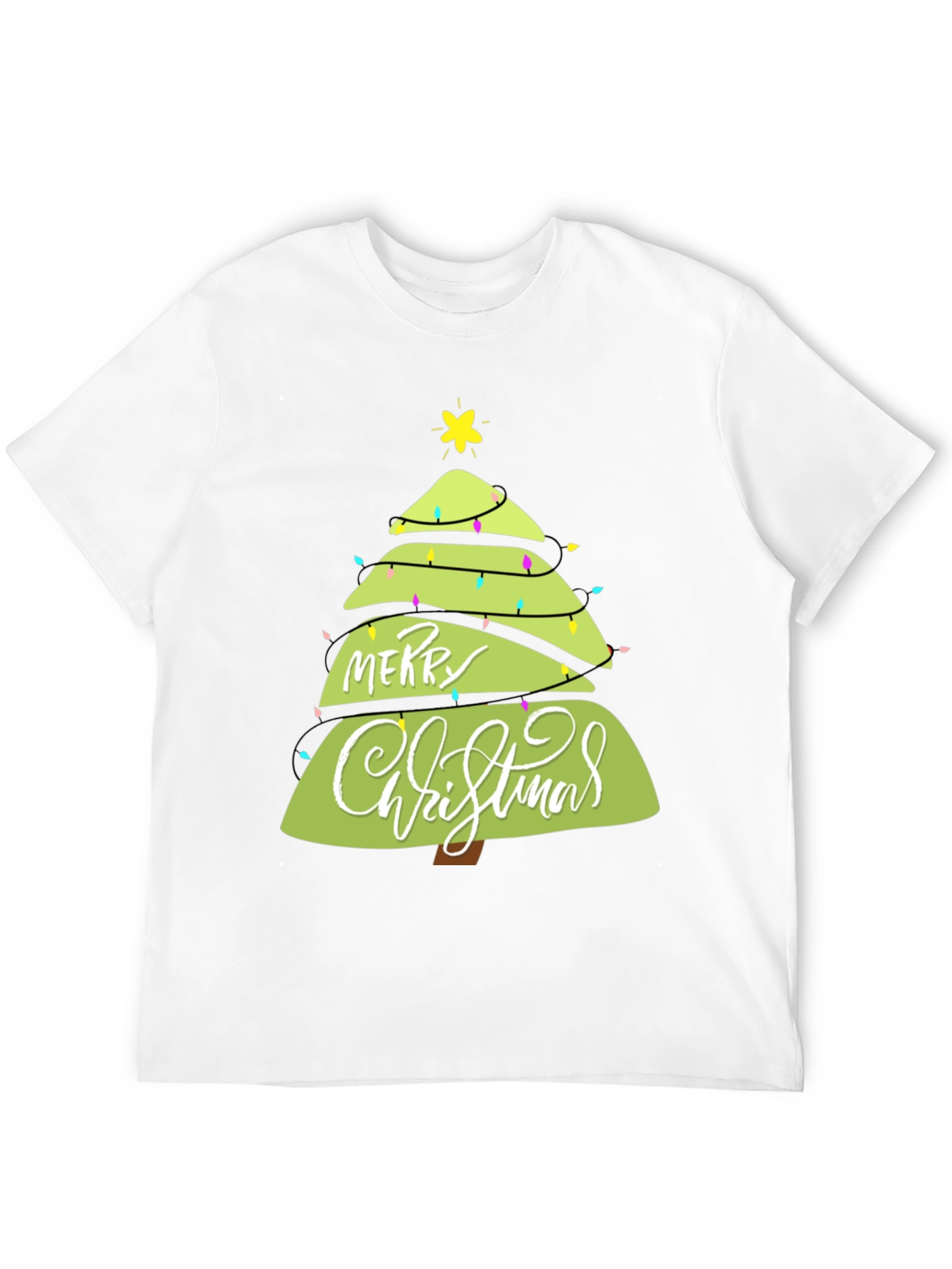 Merry Christmas Tree Graphic T-Shirt