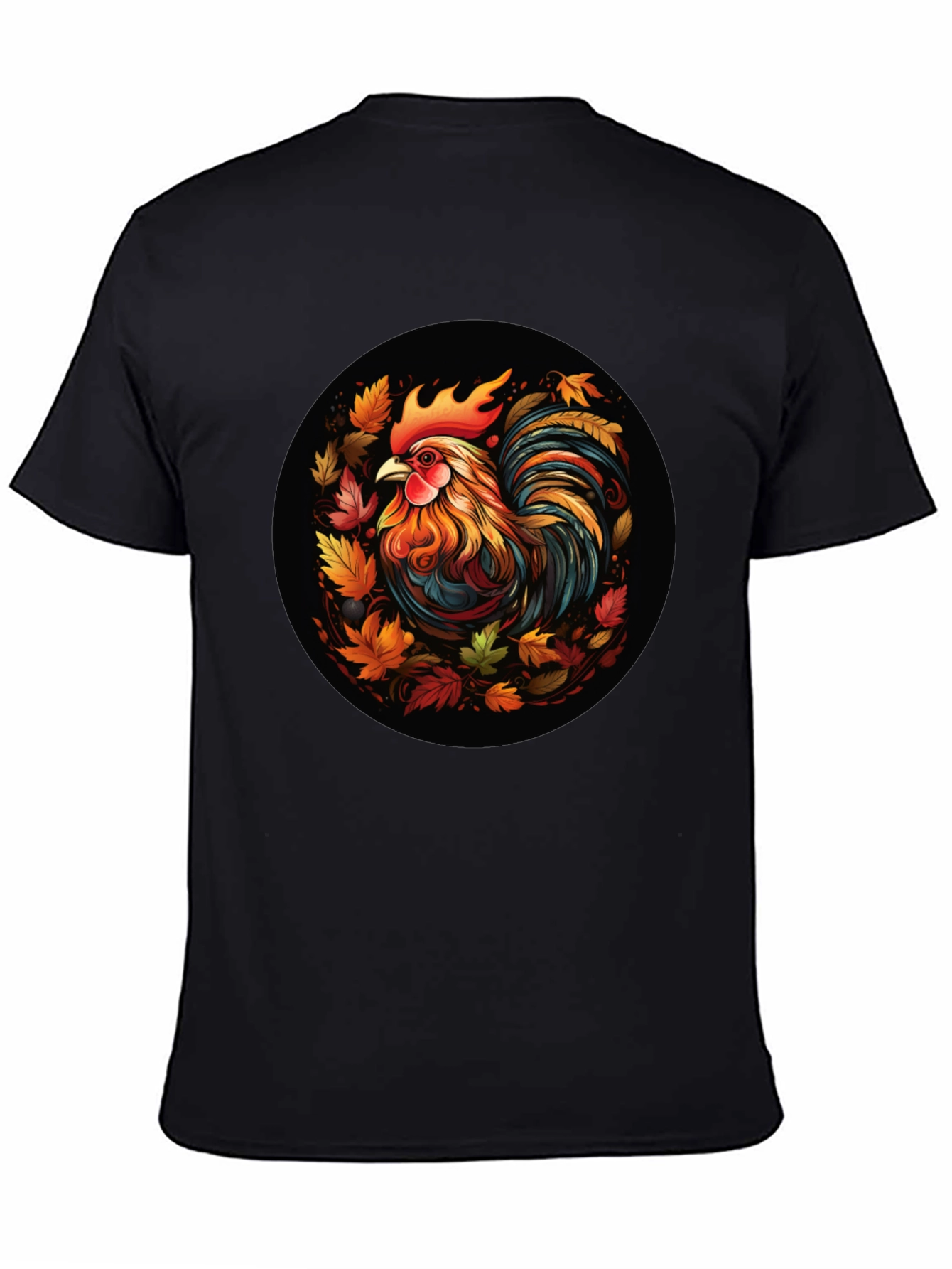 Autumn Rooster T-Shirt - Artistic Fall Design