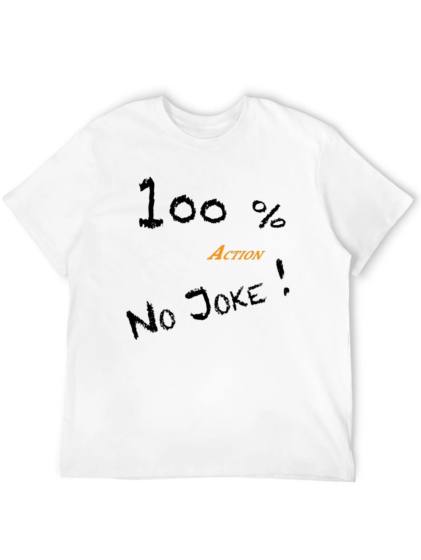 100% Action Black Graphic Tee - No Joke!