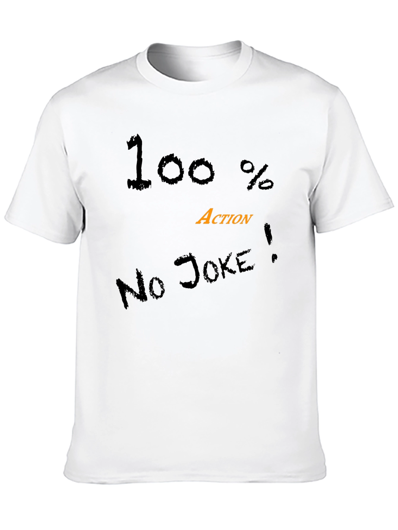 100% Action Black Graphic Tee - No Joke!