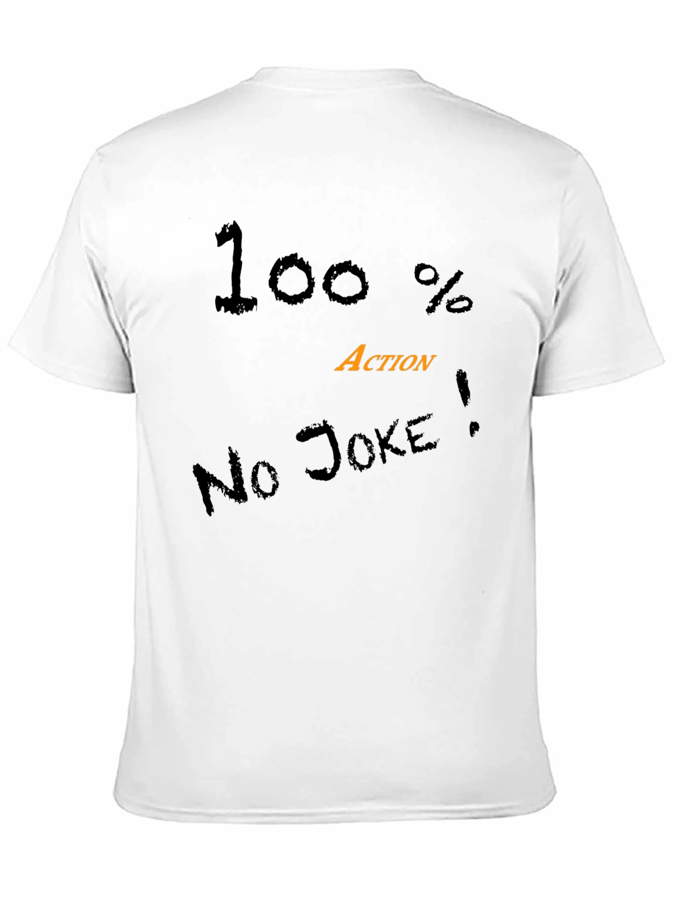 100% Action Black Graphic Tee - No Joke!