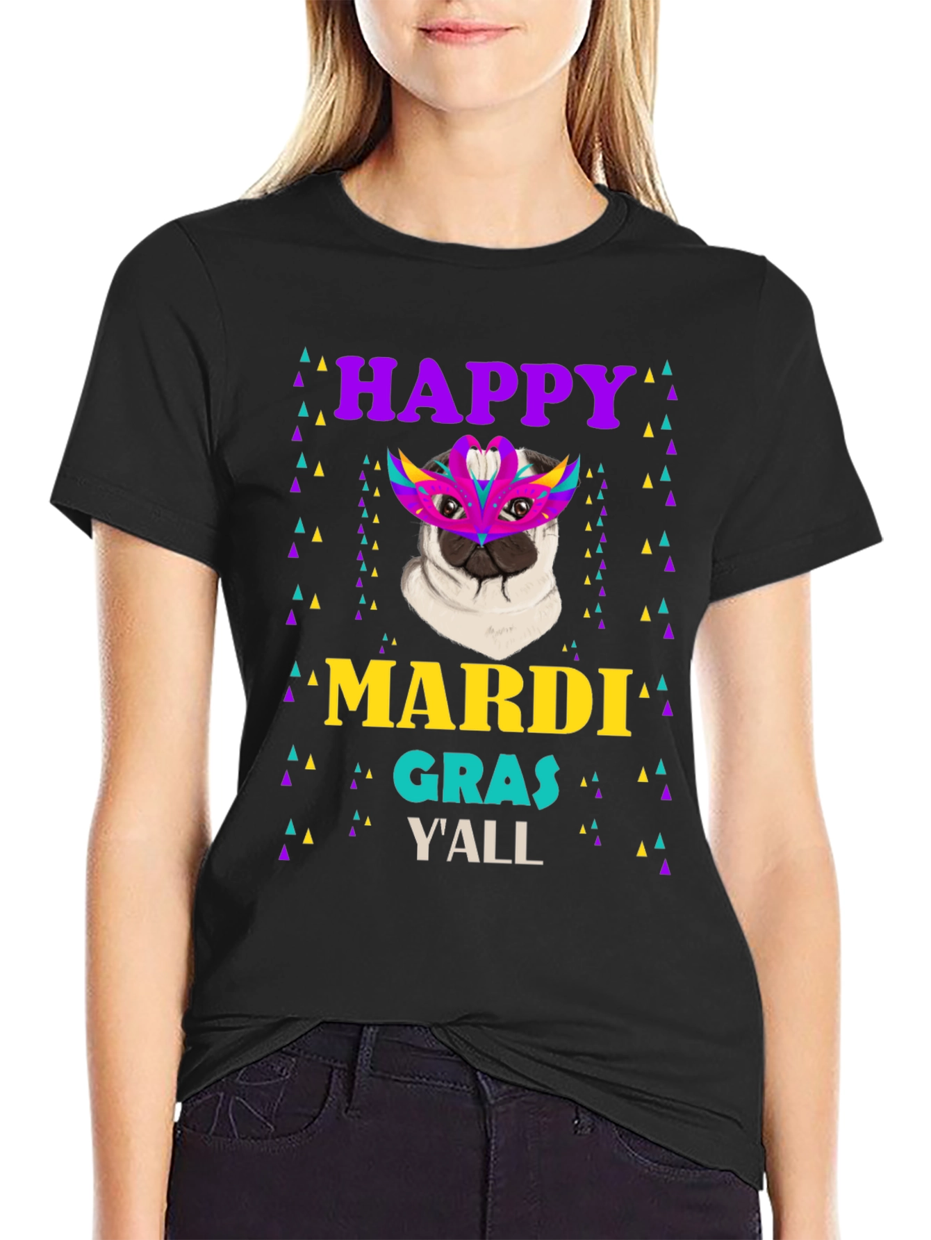 Happy Mardi Gras Yall Pug T-Shirt