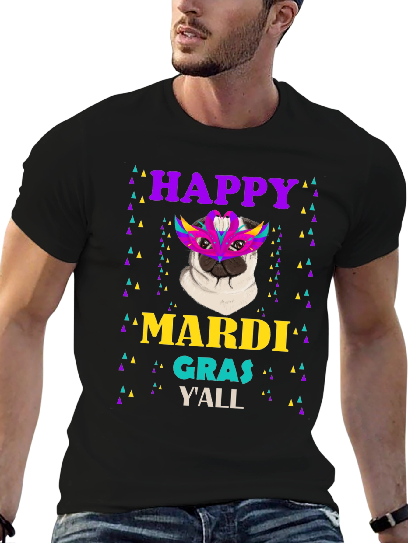 Happy Mardi Gras Yall Pug T-Shirt