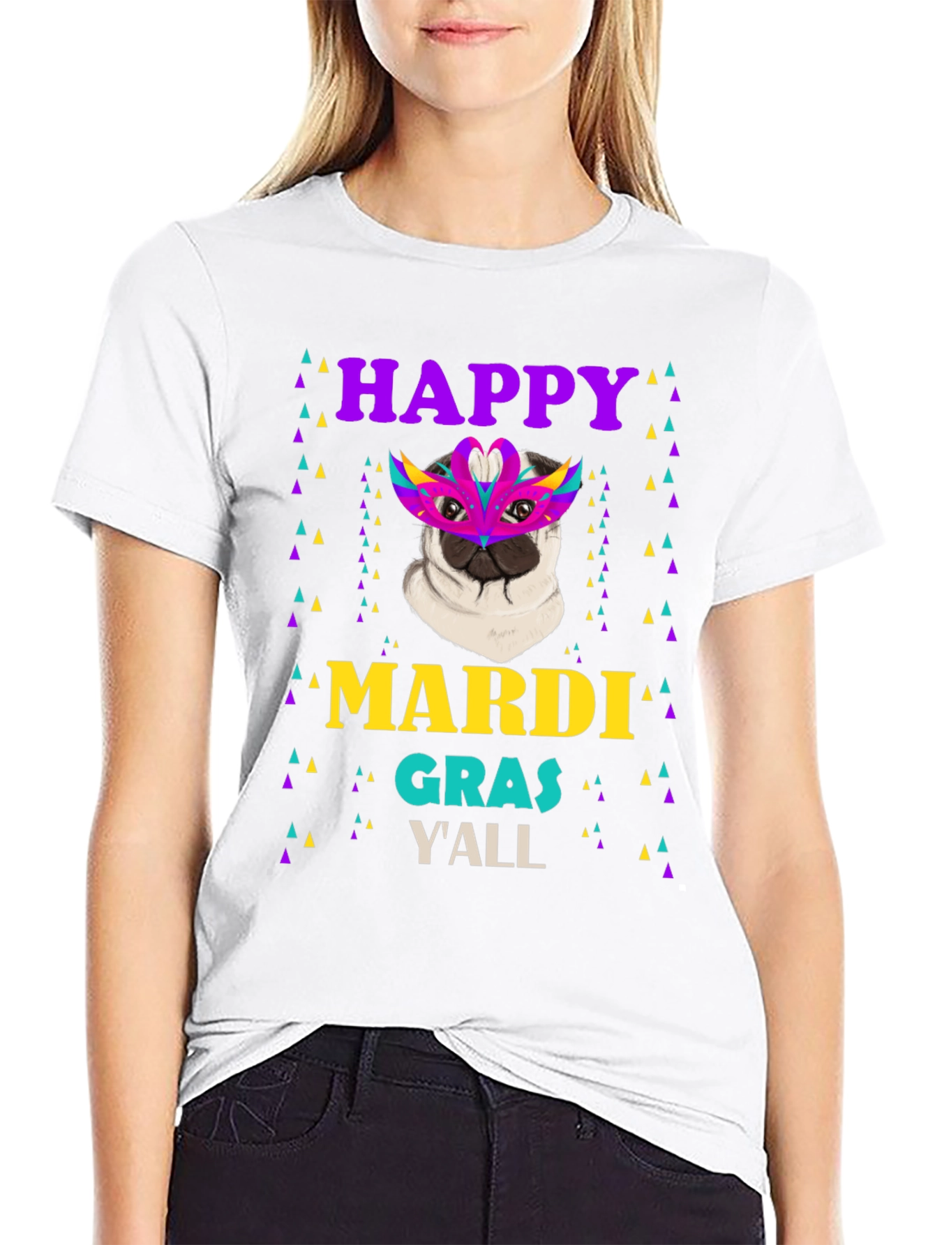 Happy Mardi Gras Yall Pug T-Shirt
