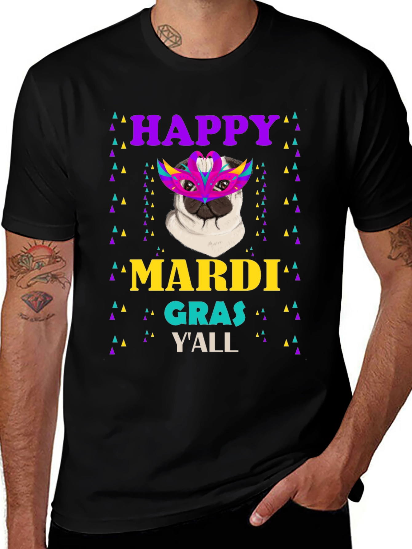 Happy Mardi Gras Yall Pug T-Shirt