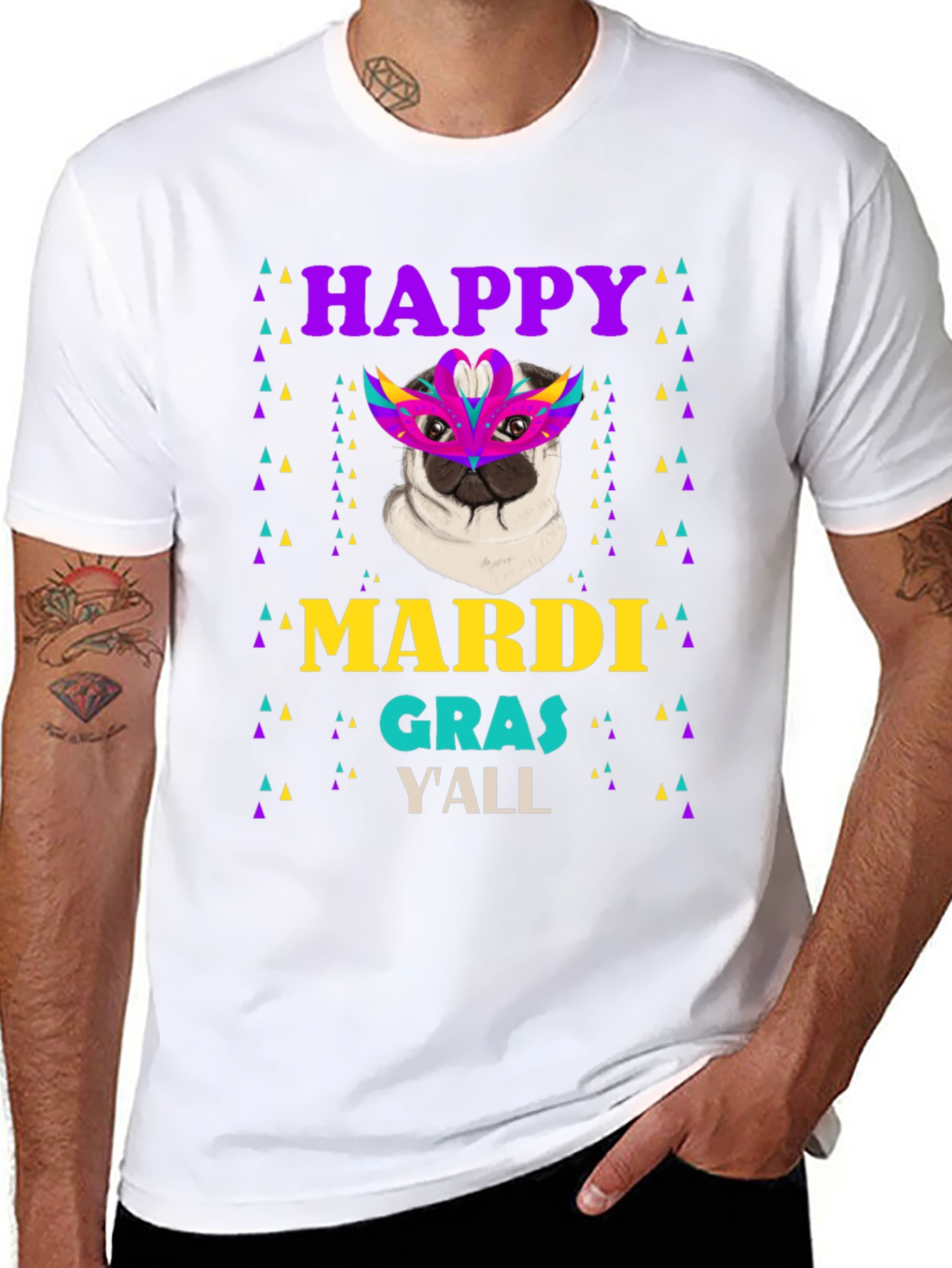 Happy Mardi Gras Yall Pug T-Shirt