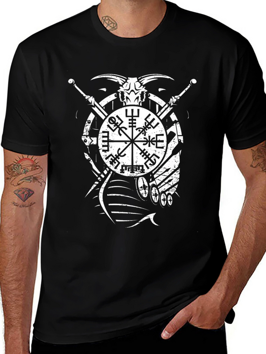 Viking Compass Graphic Tee - Black