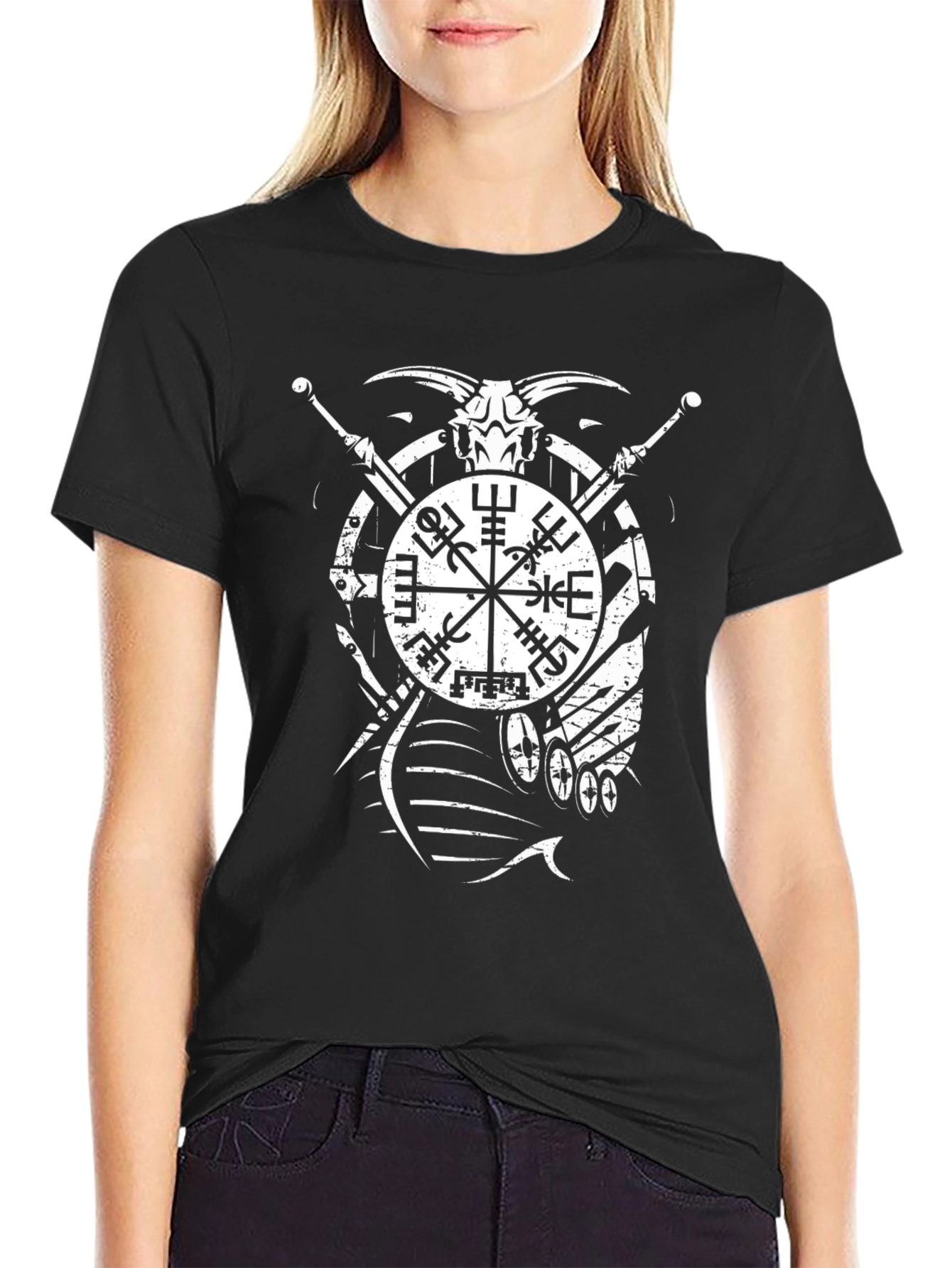 Viking Compass Graphic Tee - Black