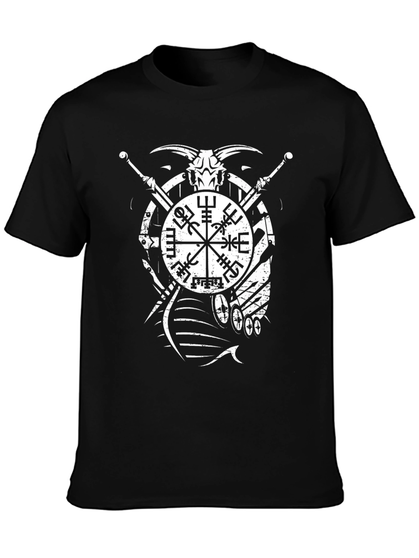 Viking Compass Graphic Tee - Black