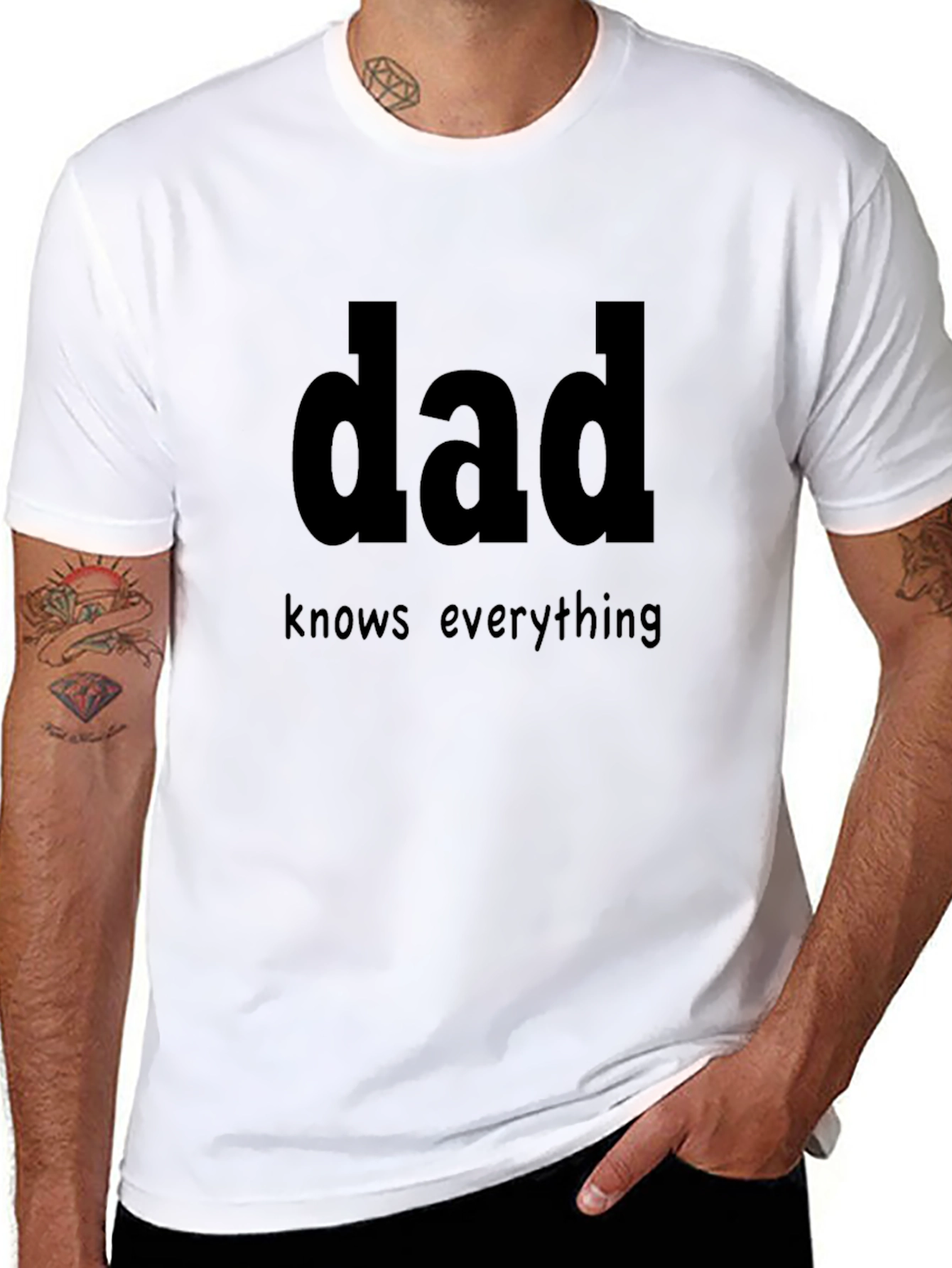 Dad Knows Everything Black T-Shirt