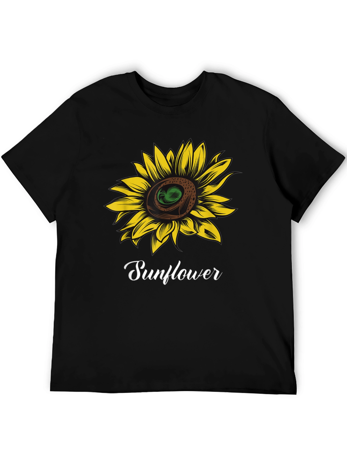 Sunflower Graphic T-Shirt - Stylish Black Tee