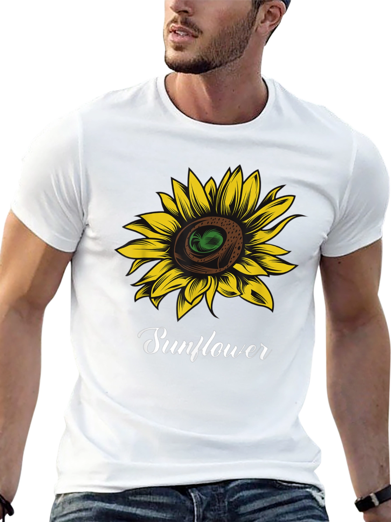 Sunflower Graphic T-Shirt - Stylish Black Tee