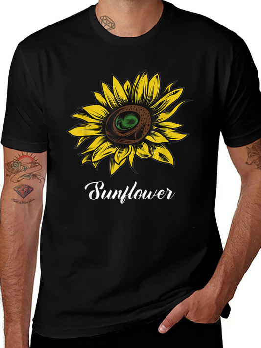 Sunflower Graphic T-Shirt - Stylish Black Tee