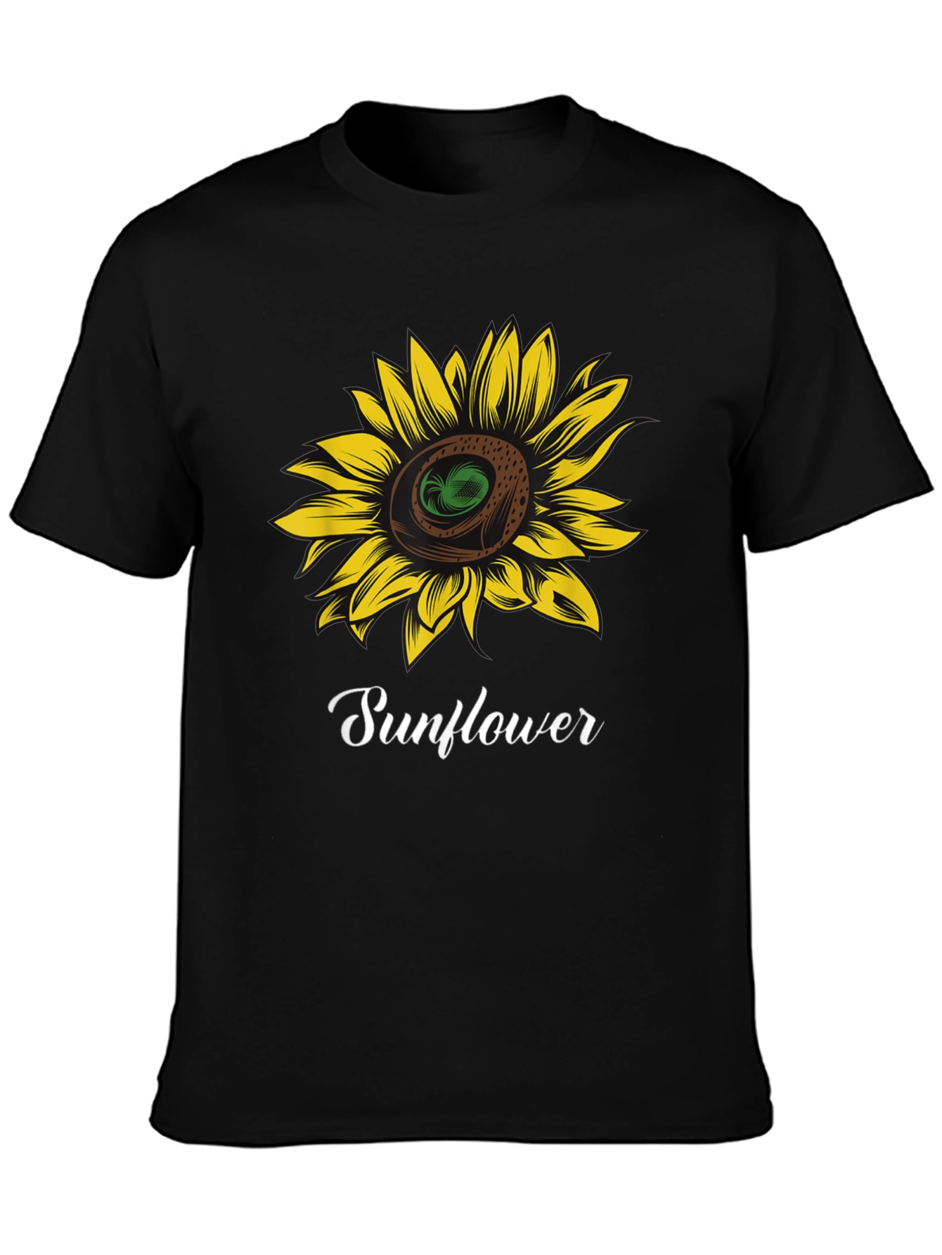Sunflower Graphic T-Shirt - Stylish Black Tee