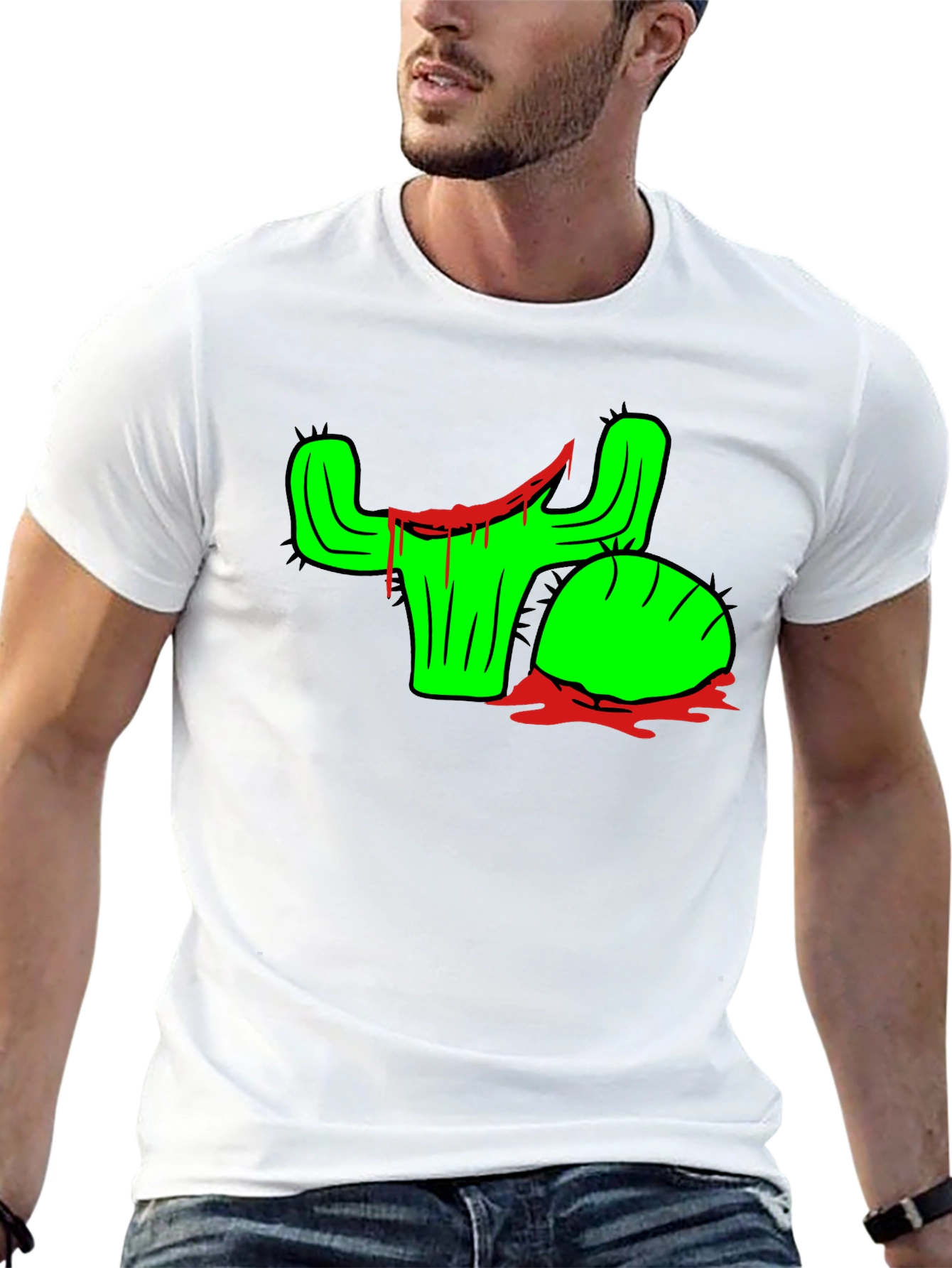 Cactus Drip Graphic Tee - Edgy & Unique