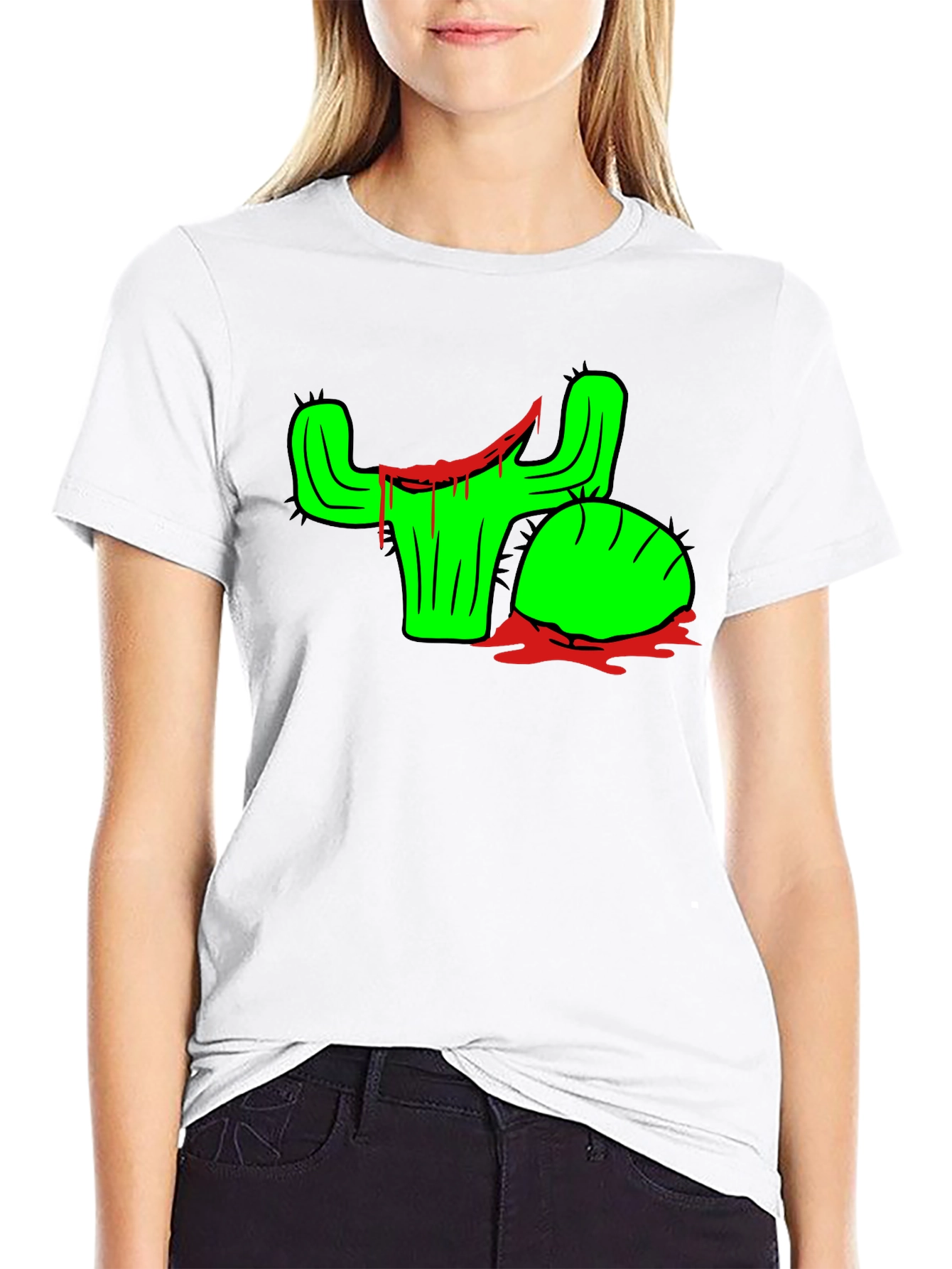 Cactus Drip Graphic Tee - Edgy & Unique