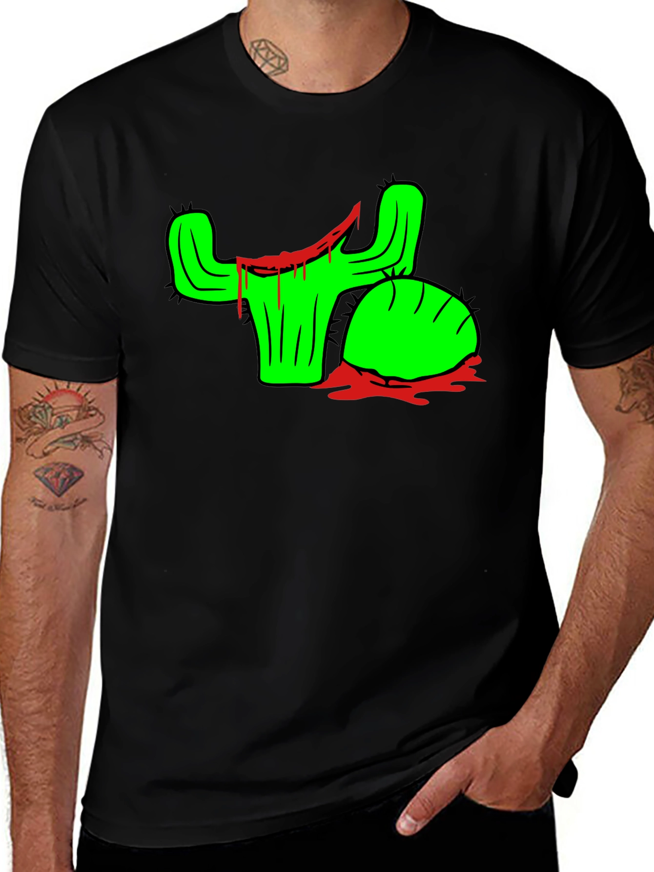 Cactus Drip Graphic Tee - Edgy & Unique