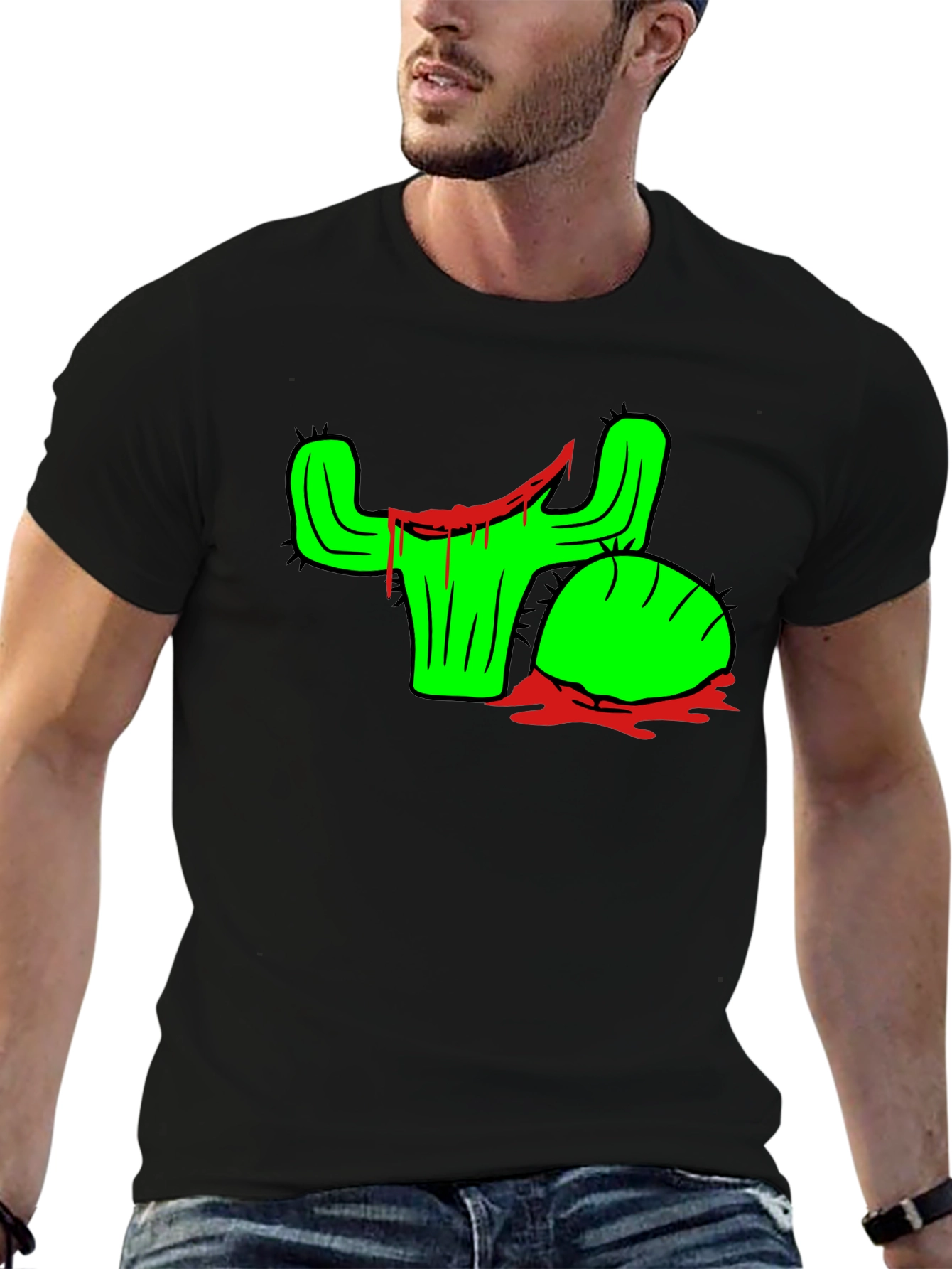 Cactus Drip Graphic Tee - Edgy & Unique