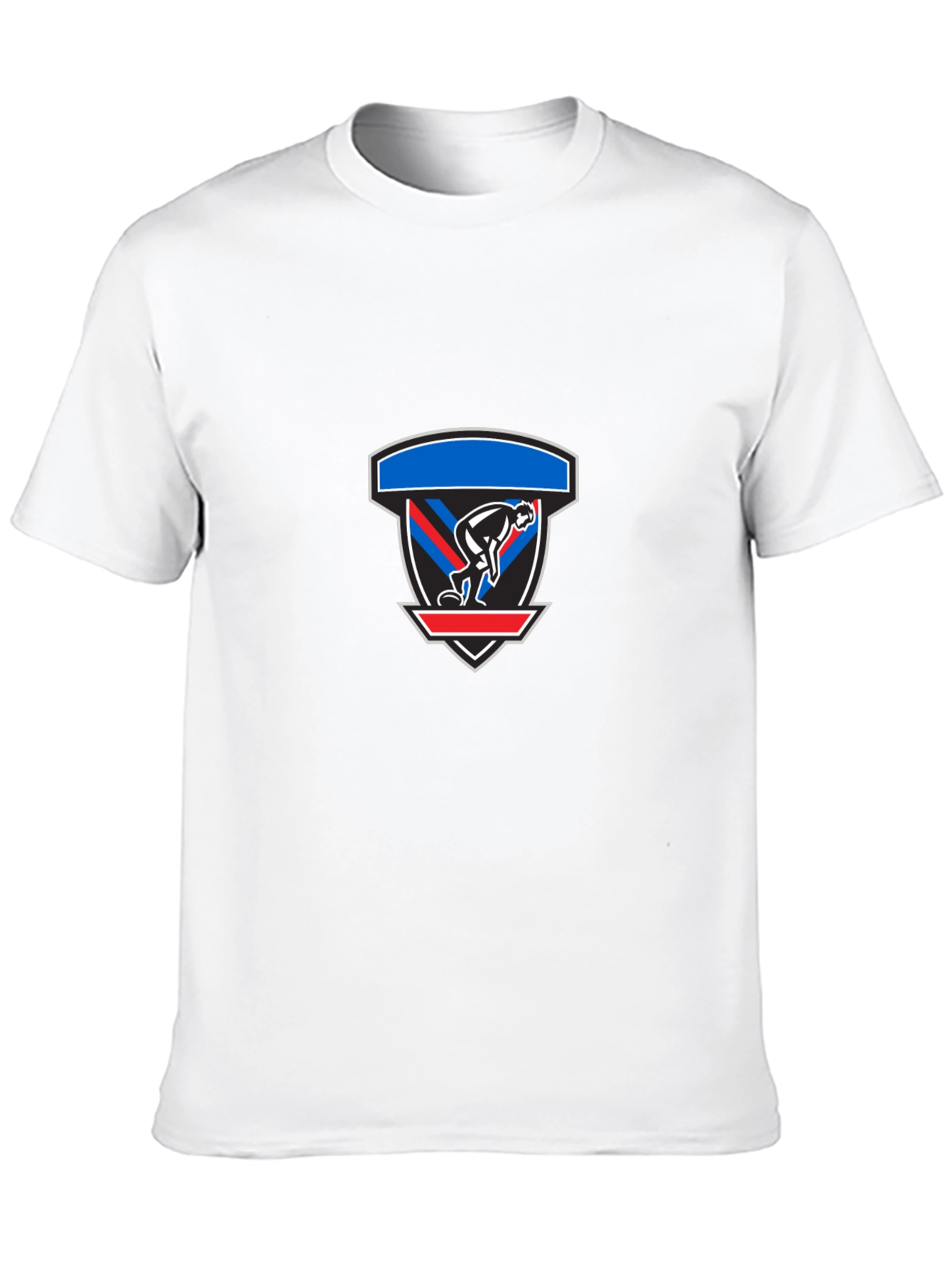 Black Graphic Tee: Abstract Shield Design