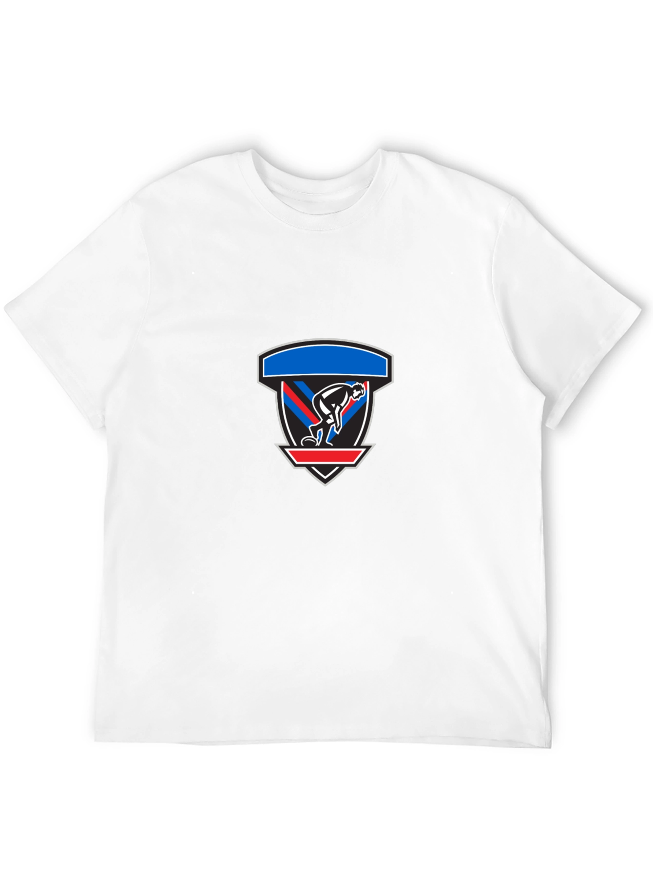 Black Graphic Tee: Abstract Shield Design